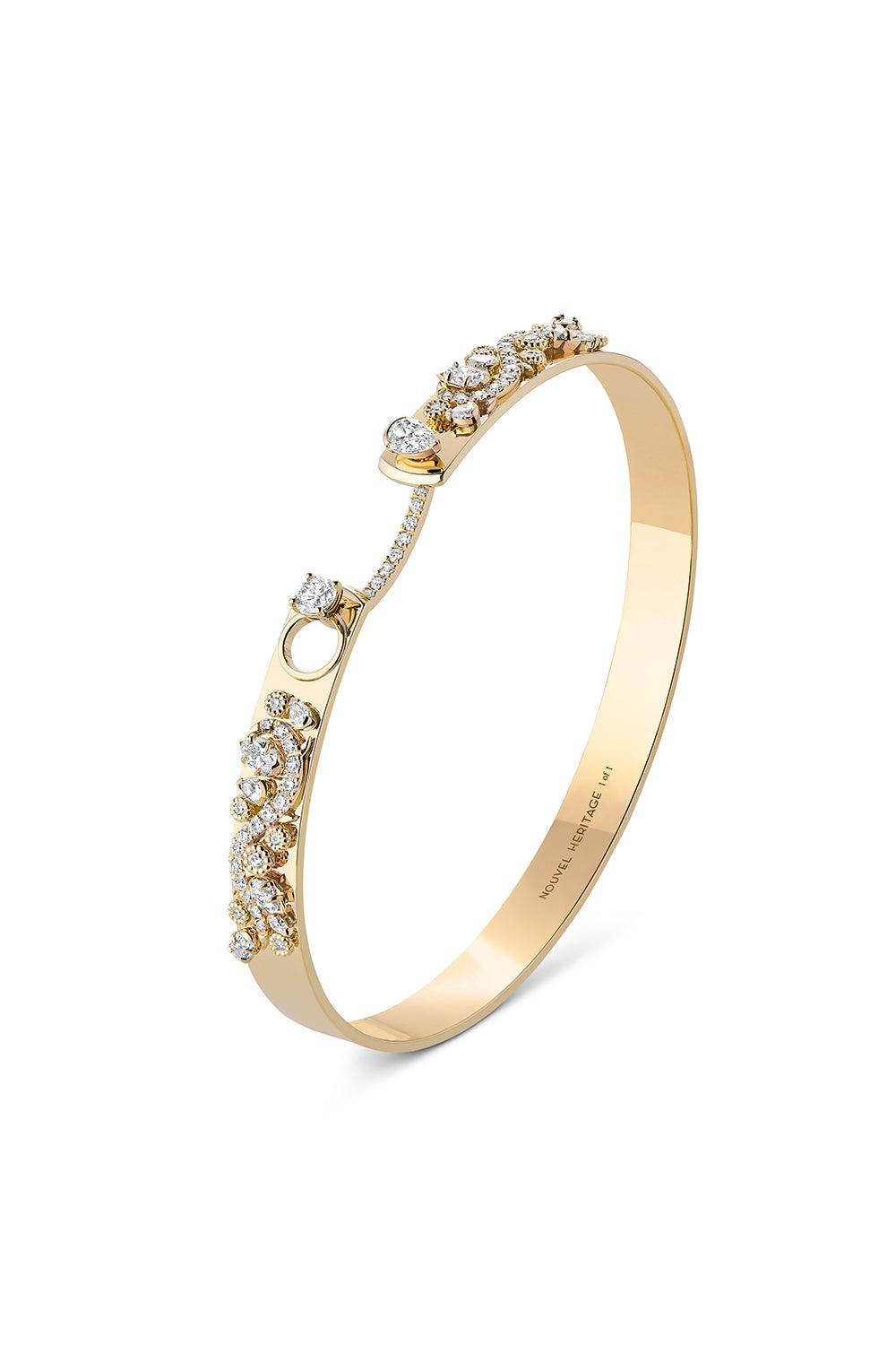 The Quiet Seeker Diamond Bangle Bracelet-YELLOW GOLD-JEWELRYFINE JEWELBRACELET O-NOUVEL HERITAGE