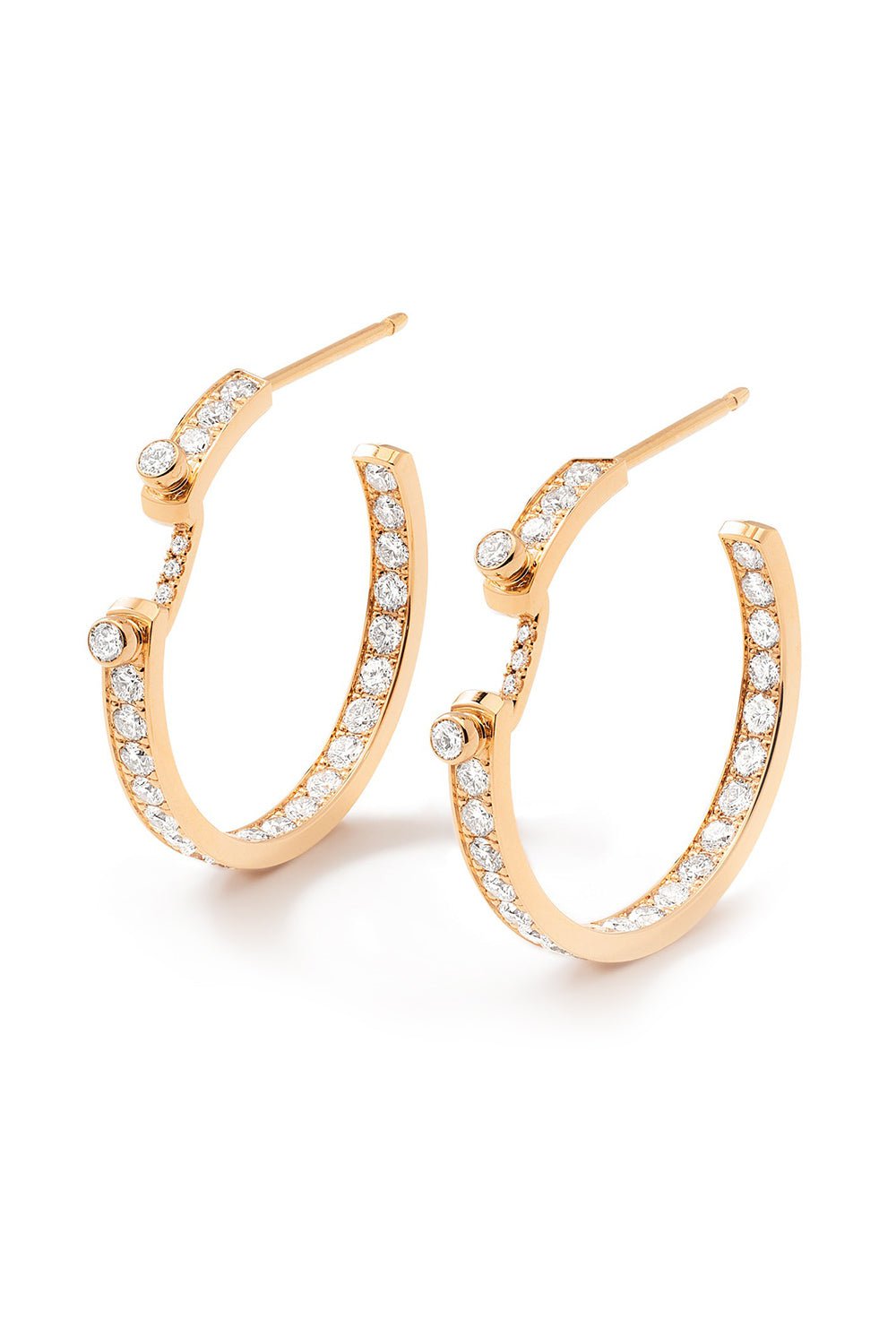 NOUVEL HERITAGE-Eternity Tuxedo Mood Hoop Earrings-ROSE GOLD