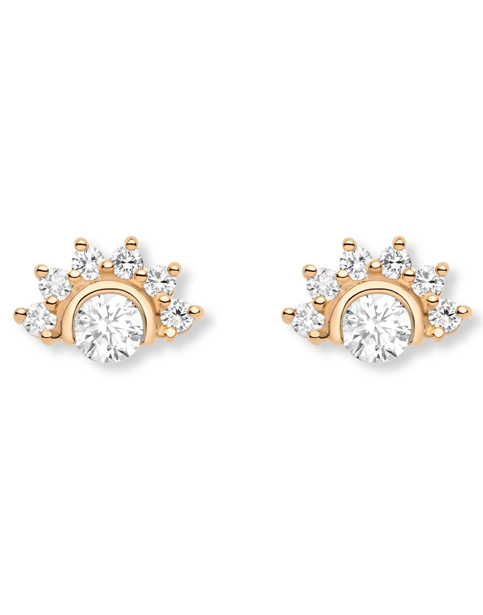 NOUVEL HERITAGE-Mystic Diamond Studs-ROSE GOLD