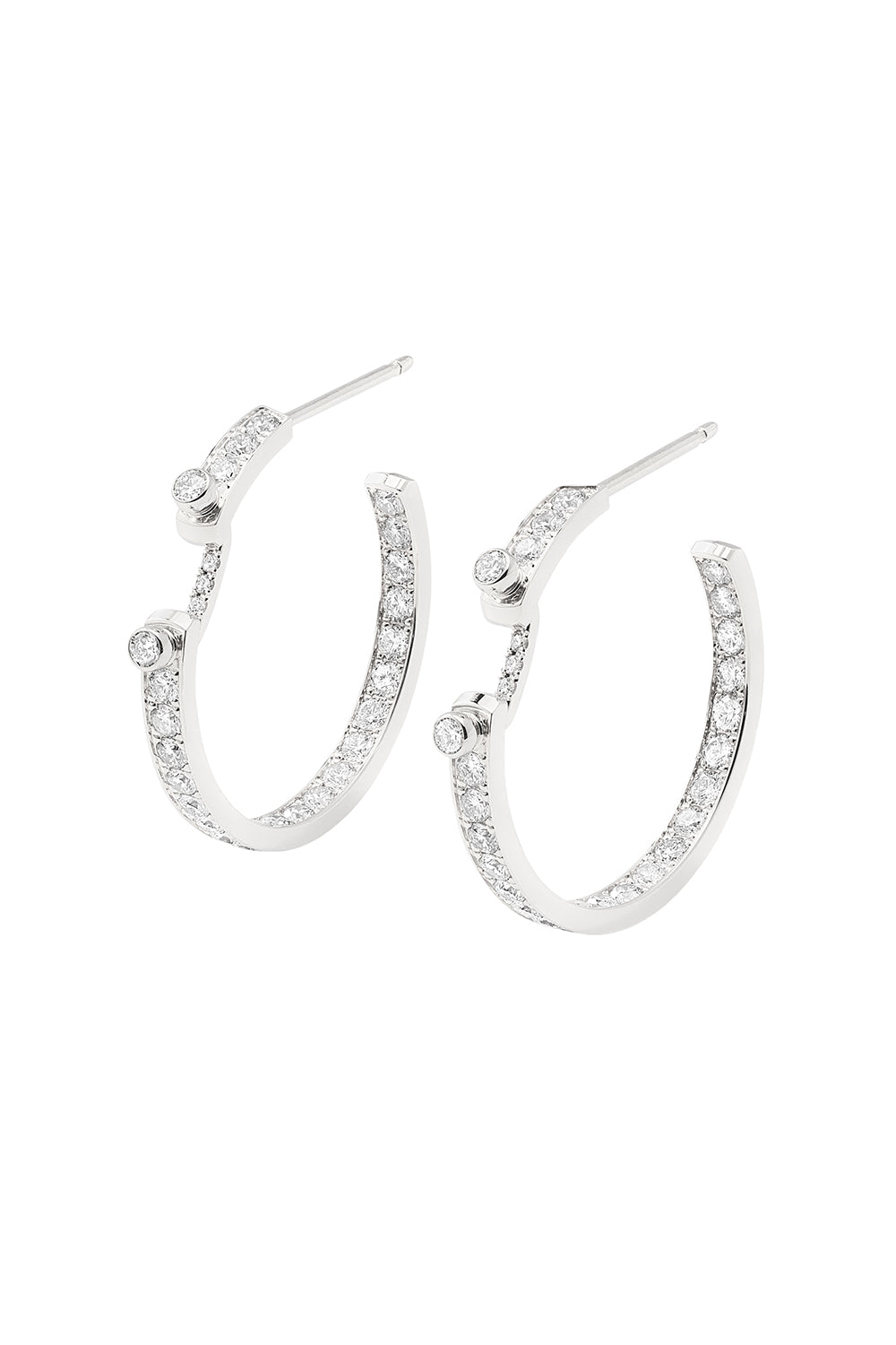 Eternity Tuxedo Mood Hoop Earrings - White Gold-WHITE GOLD-JEWELRYFINE JEWELEARRING-NOUVEL HERITAGE