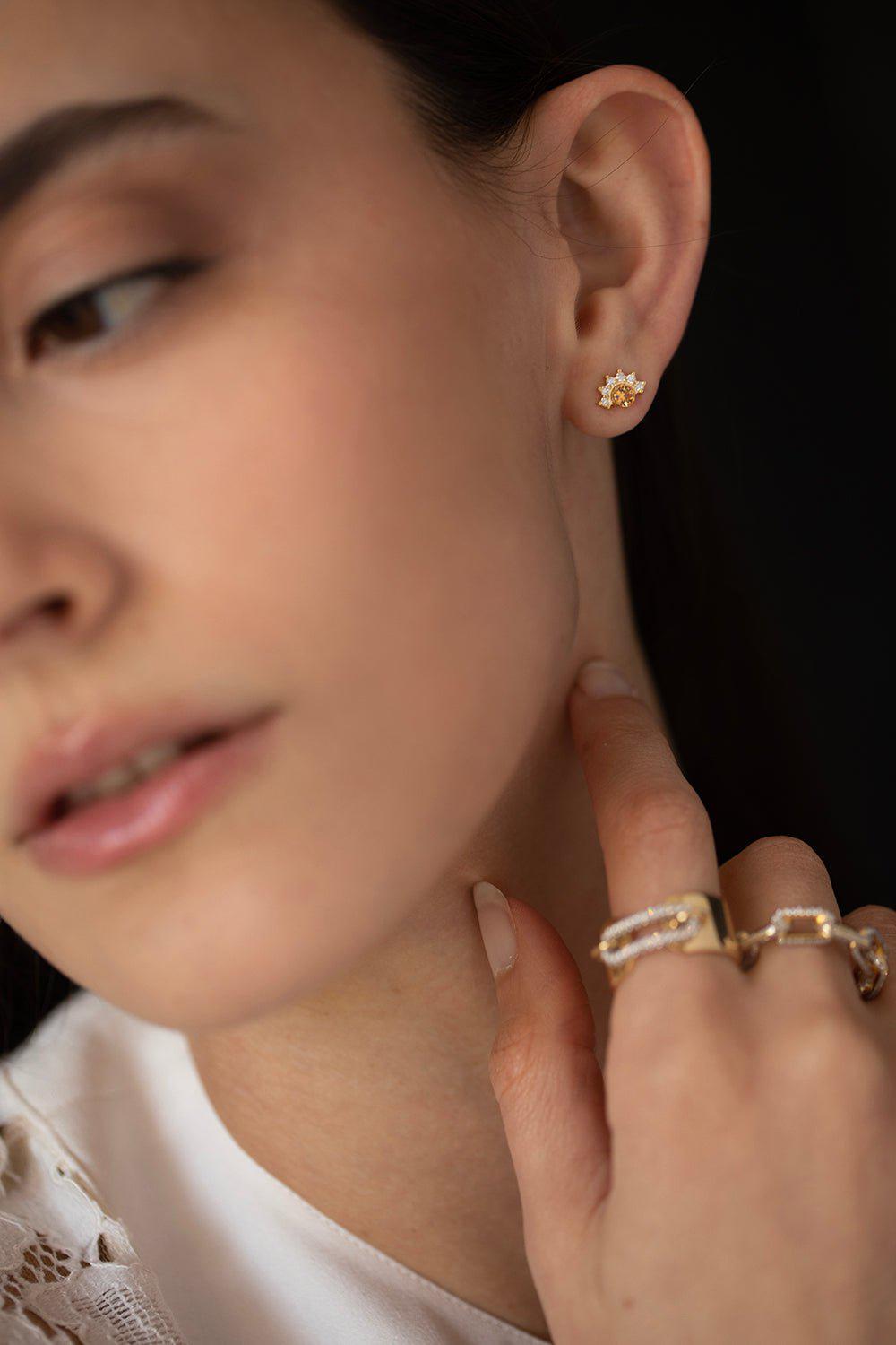 NOUVEL HERITAGE-Mystic Garden Studs-YELLOW GOLD
