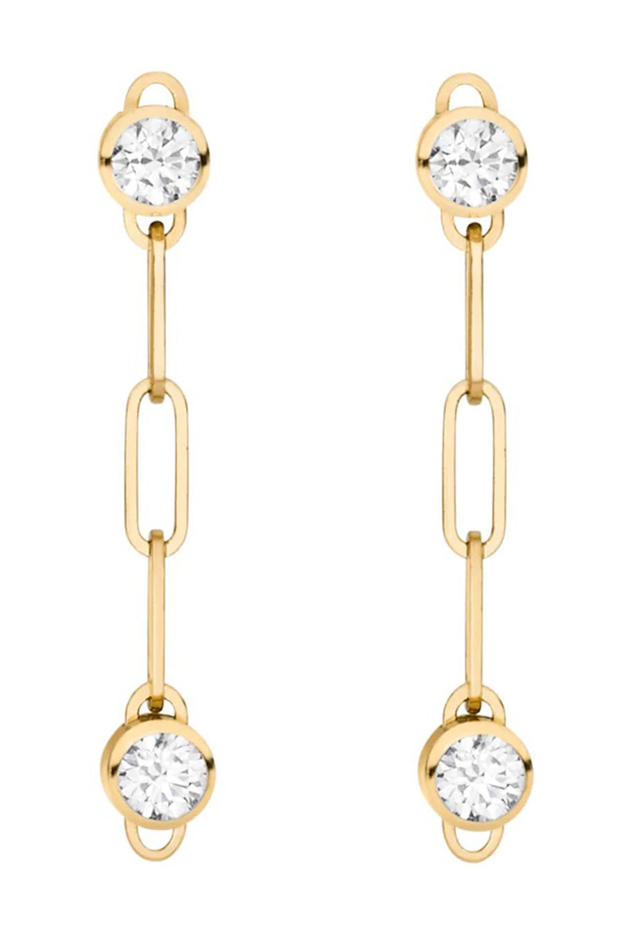 NOUVEL HERITAGE-Round Duo Diamond Earrings-YELLOW GOLD