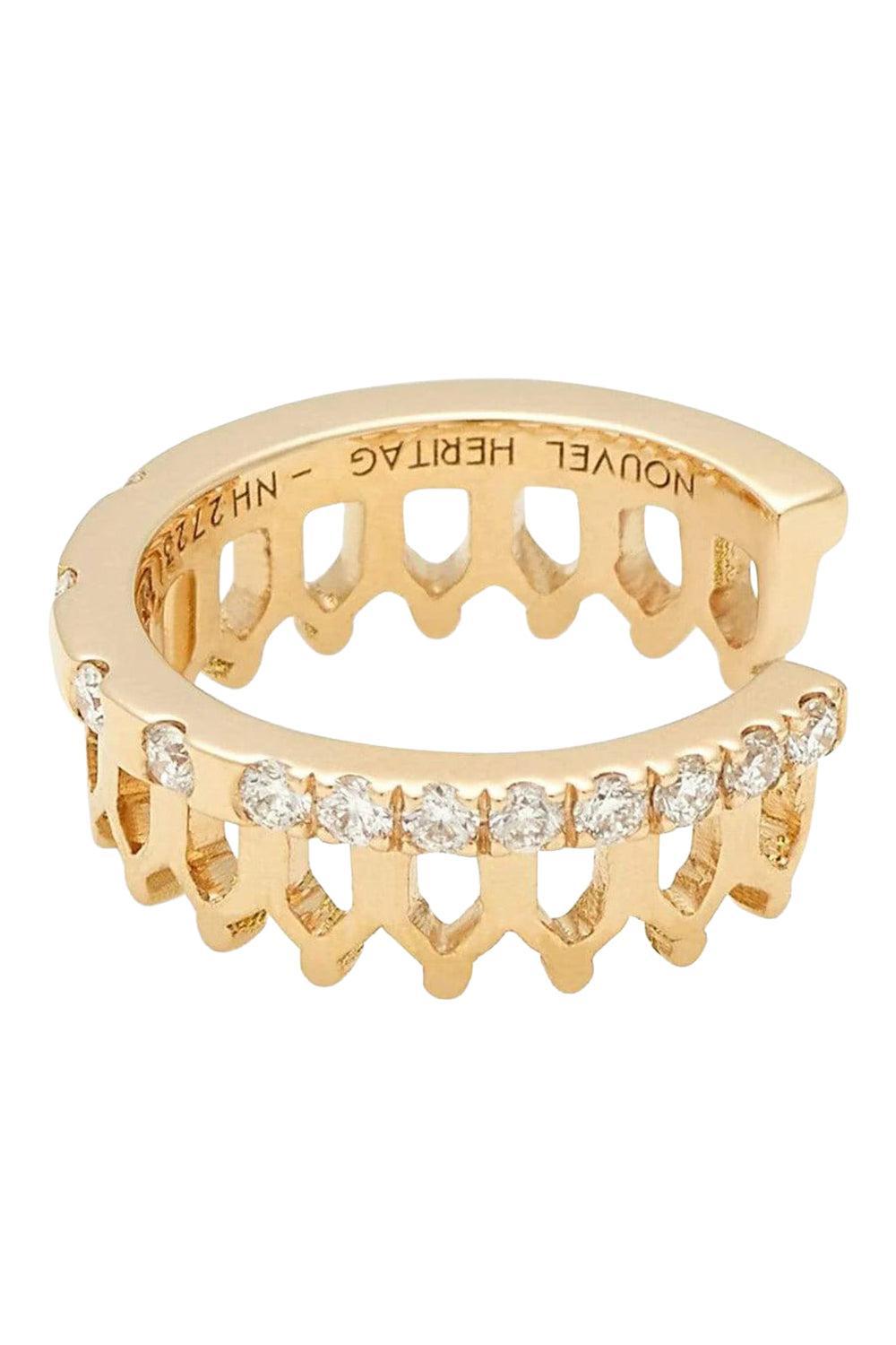 Simple Some Diamond Lace Ear Cuff-YELLOW GOLD-JEWELRYFINE JEWELEARRING-NOUVEL HERITAGE