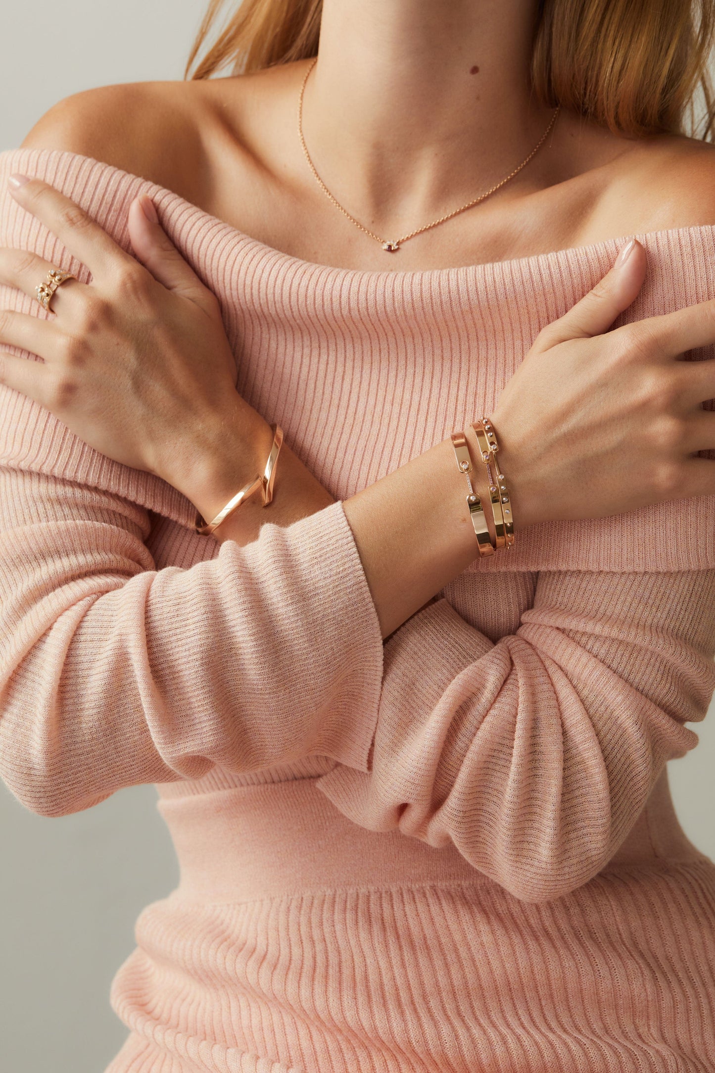 NOUVEL HERITAGE-Red Spinel Pendant Necklace-ROSE GOLD