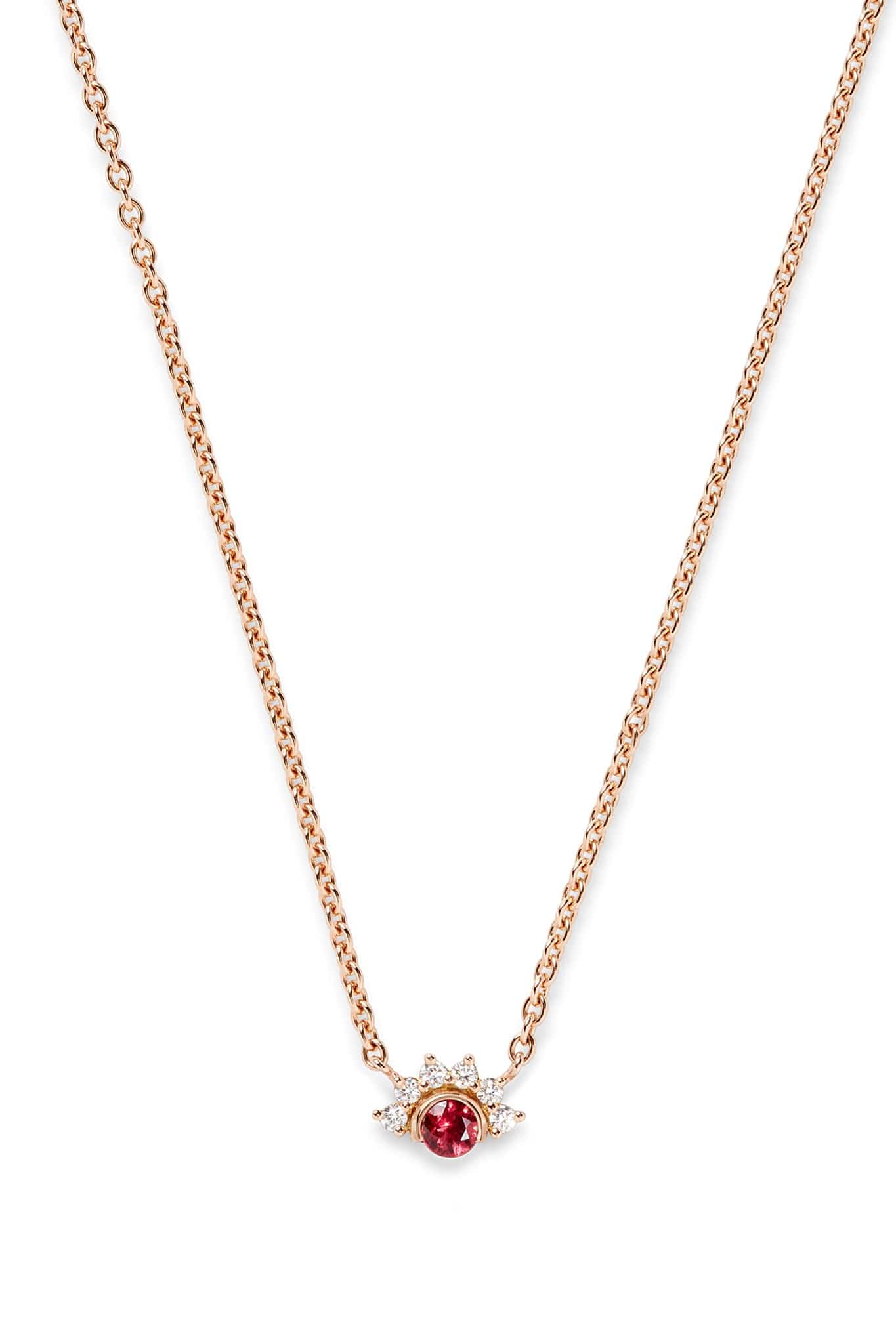 NOUVEL HERITAGE-Red Spinel Pendant Necklace-ROSE GOLD