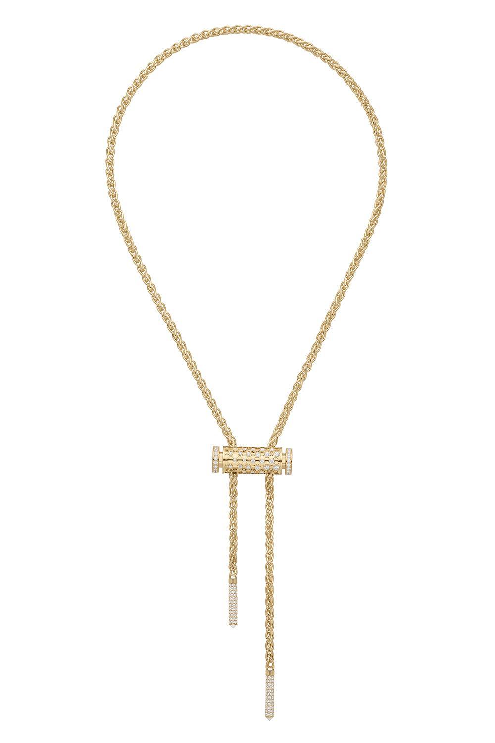 Diamond Bloom Medium Latch Pendant Necklace-YELLOW GOLD-JEWELRYFINE JEWELNECKLACE O-NOUVEL HERITAGE