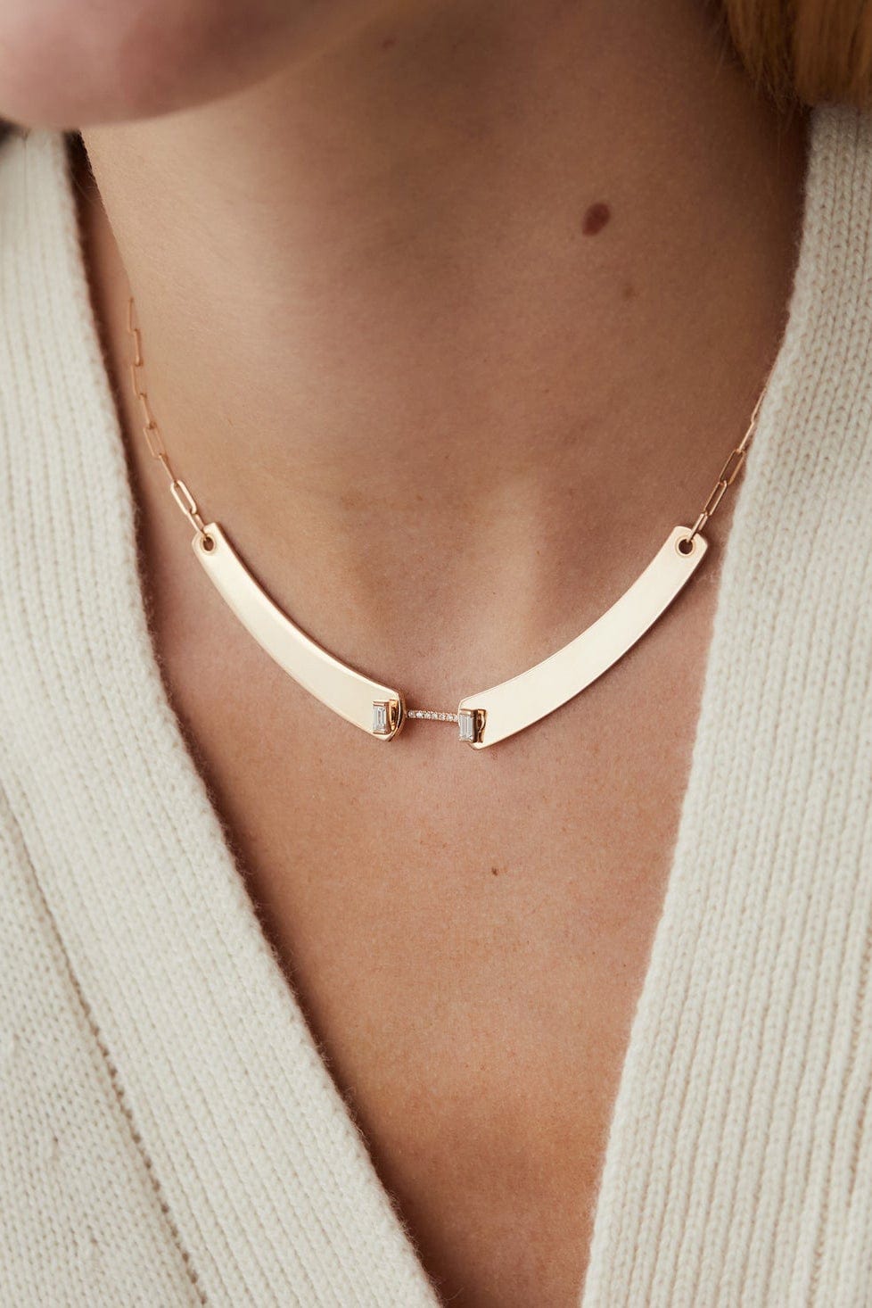 NOUVEL HERITAGE-Dinner Date Mood Necklace-YELLOW GOLD