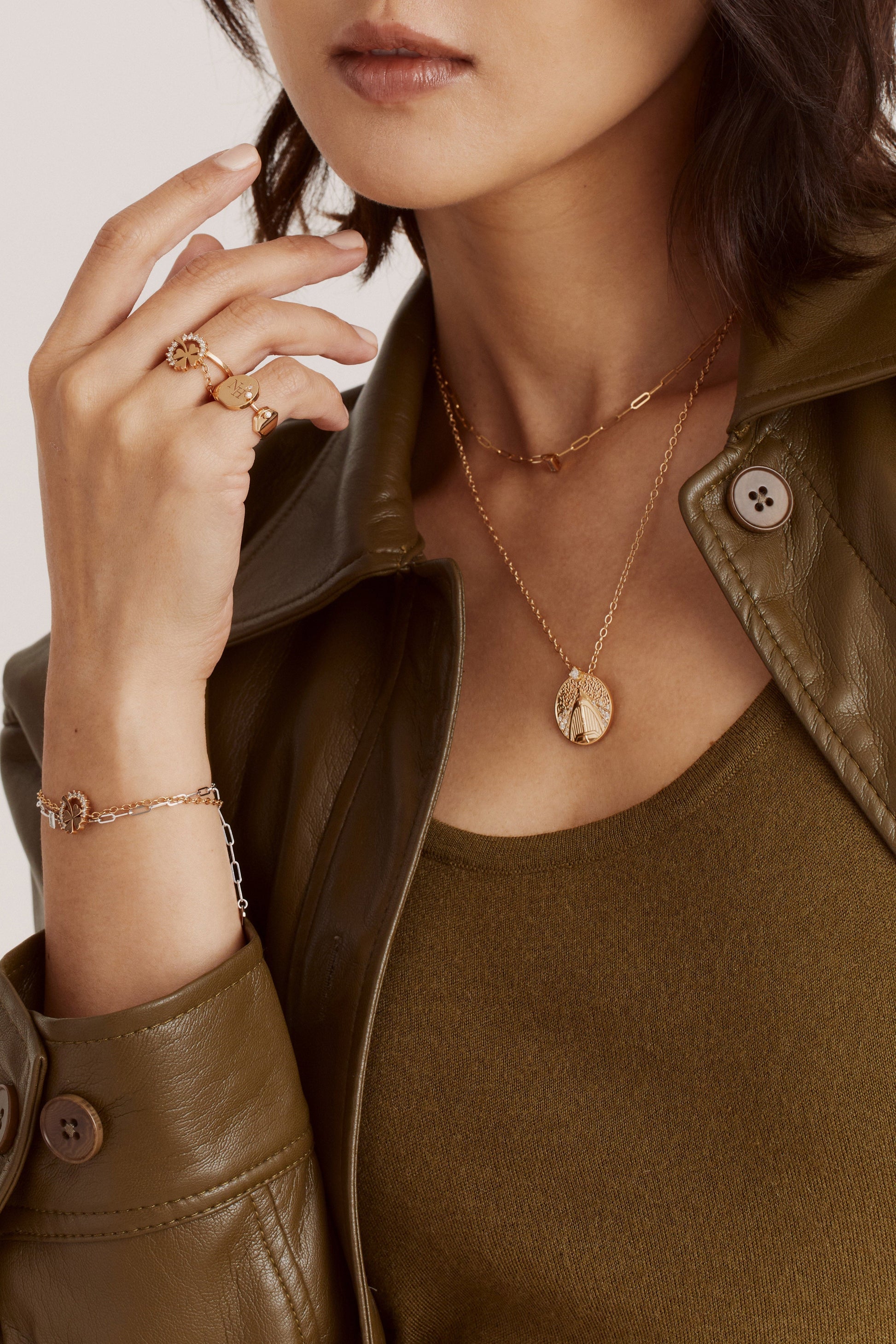 NOUVEL HERITAGE-Island Hop Necklace-YELLOW GOLD