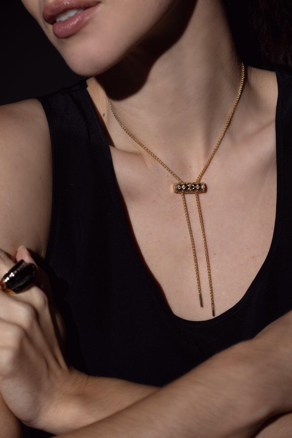 NOUVEL HERITAGE-MM Latch Chain Necklace-YELLOW GOLD