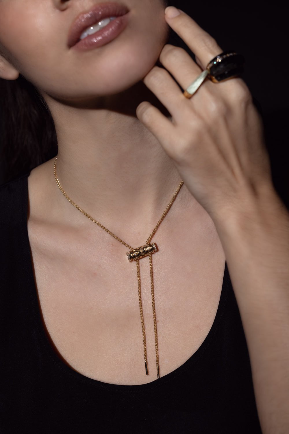 NOUVEL HERITAGE-MM Latch Chain Necklace-YELLOW GOLD