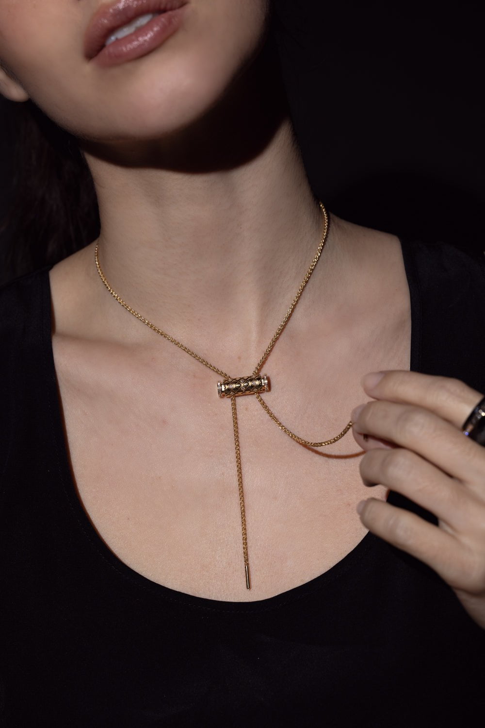 NOUVEL HERITAGE-MM Latch Chain Necklace-YELLOW GOLD