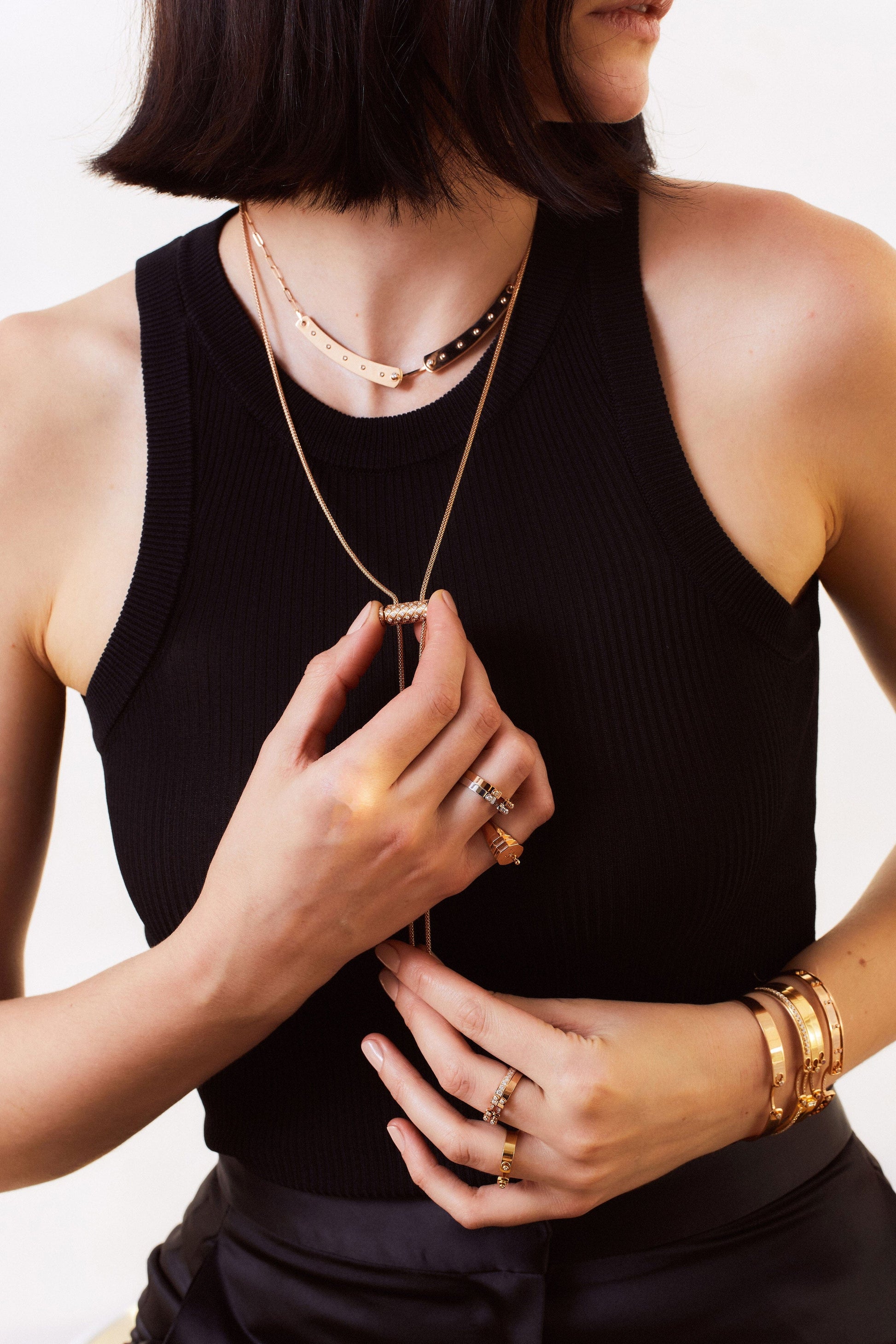 NOUVEL HERITAGE-Gold Latch Pendant-ROSE GOLD