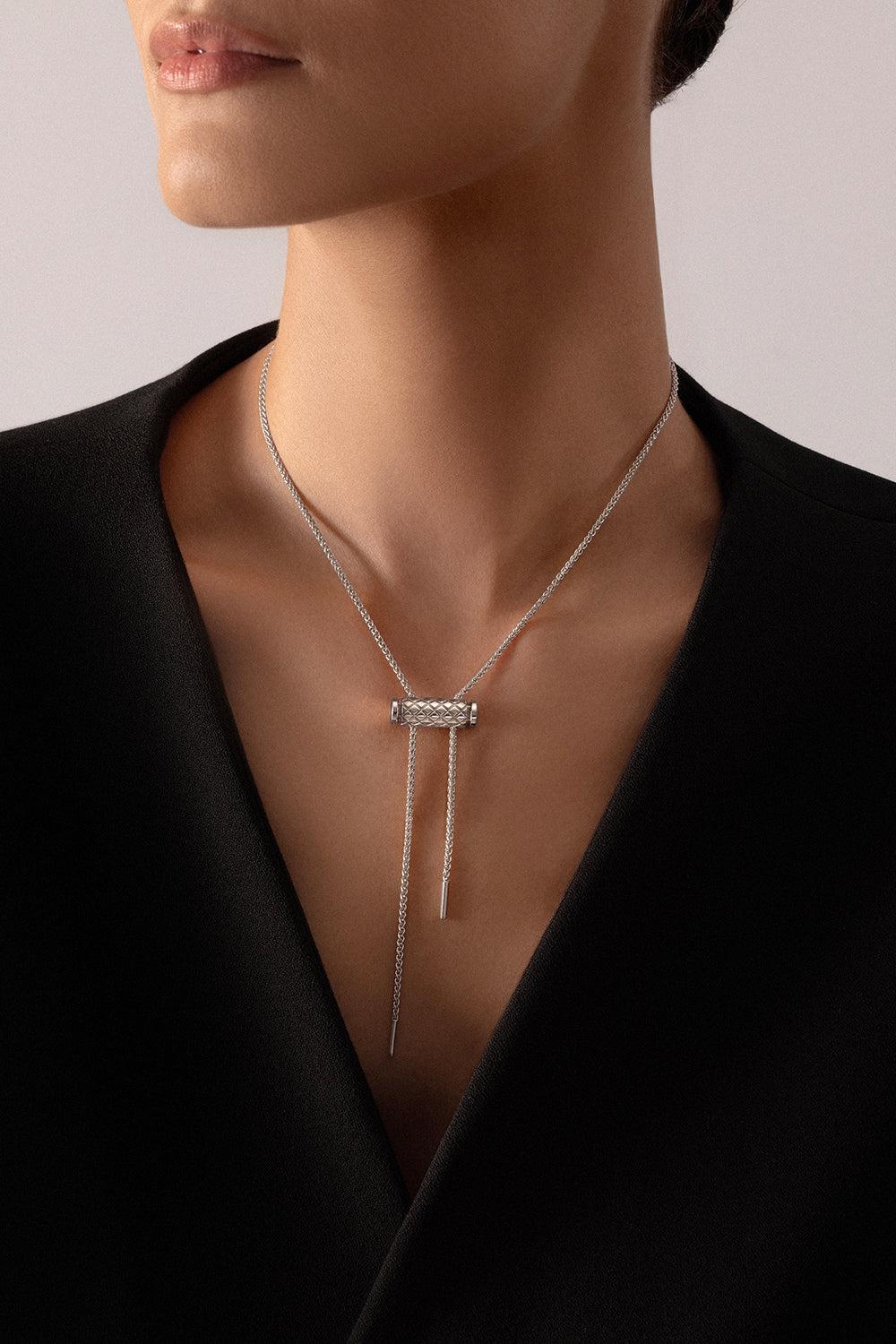 Latch Pendant - White Gold-WHITE GOLD-JEWELRYFINE JEWELPENDANT-NOUVEL HERITAGE