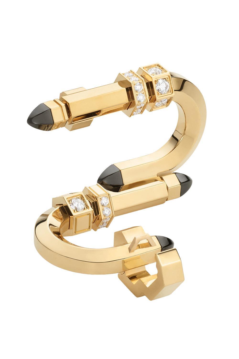 Diamond Black Enamel Try Me Clasp-YELLOW GOLD-JEWELRYFINE JEWELPENDANT-NOUVEL HERITAGE