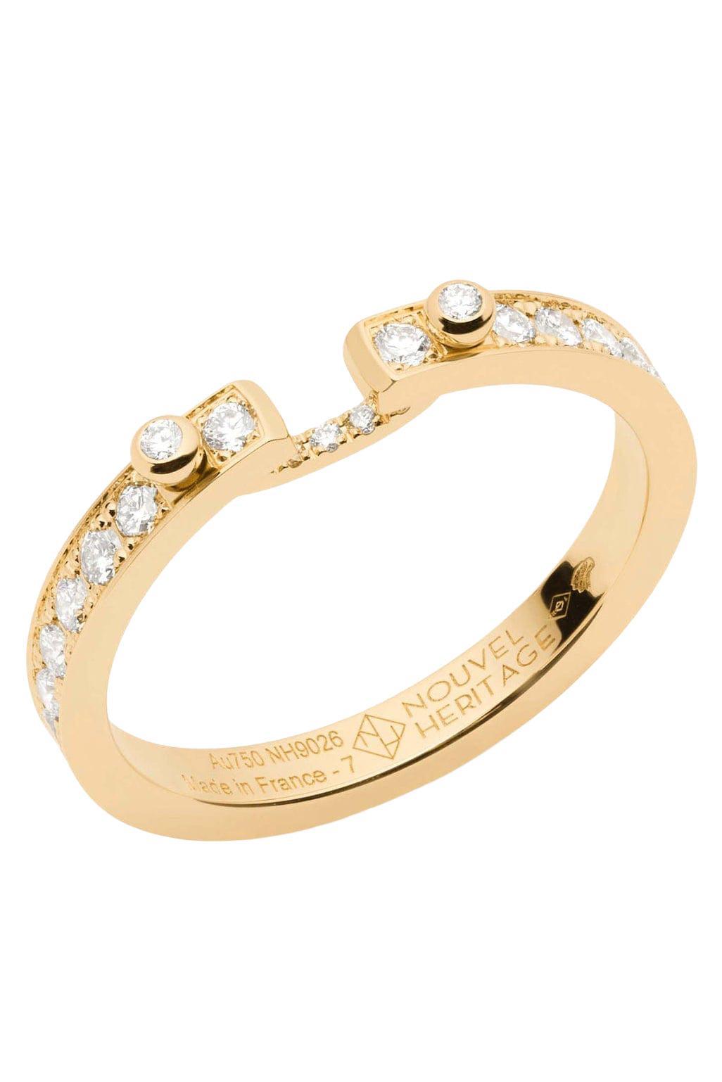 Diamond PM Tuxedo Eternity Mood Ring - Yellow Gold-YELLOW GOLD-6.5-JEWELRYFINE JEWELRING-NOUVEL HERITAGE