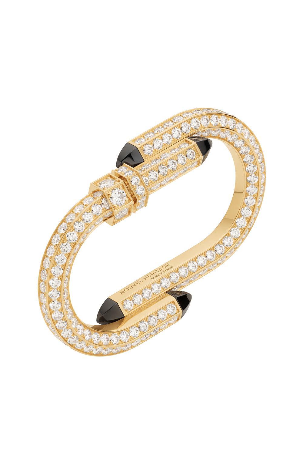 Diamond Try Me Double Finger Ring-YELLOW GOLD-JEWELRYFINE JEWELRING-NOUVEL HERITAGE