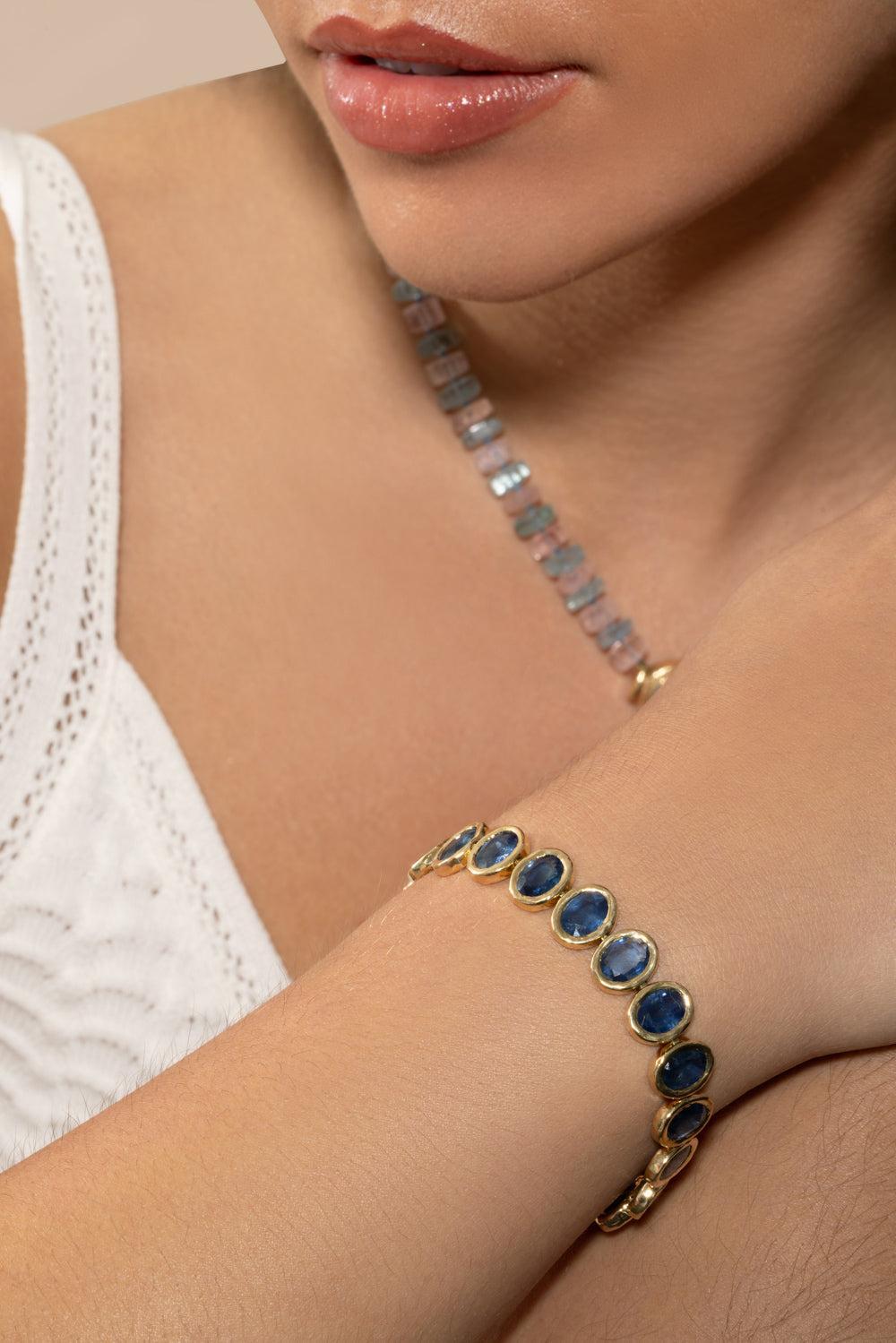 Blue Sapphire Jumbo Nesting Bracelet-YELLOW GOLD-6.5-JEWELRYFINE JEWELBRACELET O-OCTAVIA ELIZABETH