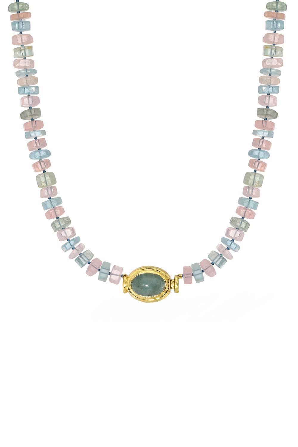 Rondelle Beaded Sunset Necklace-YELLOW GOLD-16-JEWELRYFINE JEWELNECKLACE O-OCTAVIA ELIZABETH