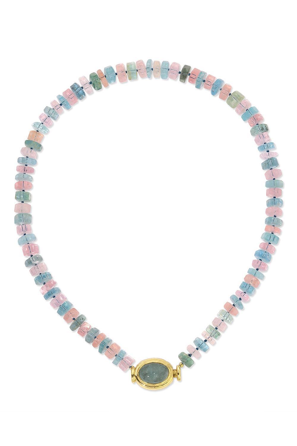 Rondelle Beaded Sunset Necklace-YELLOW GOLD-16-JEWELRYFINE JEWELNECKLACE O-OCTAVIA ELIZABETH