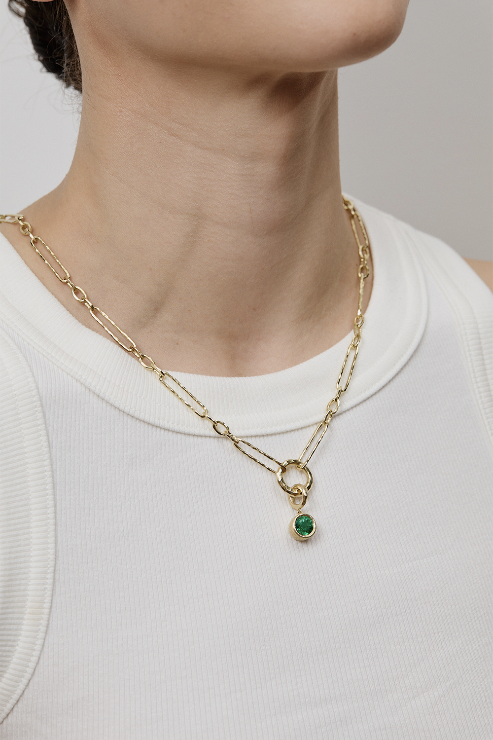 Emerald Hidden Gem Pendant-YELLOW GOLD-JEWELRYFINE JEWELPENDANT-OCTAVIA ELIZABETH