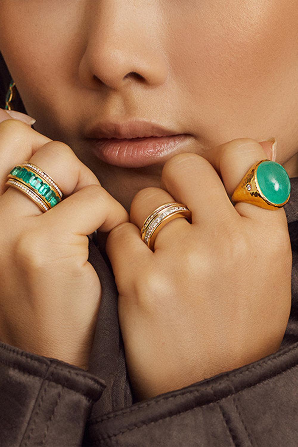 Emerald Aura Ring-YELLOW GOLD-6-JEWELRYFINE JEWELRING-OCTAVIA ELIZABETH