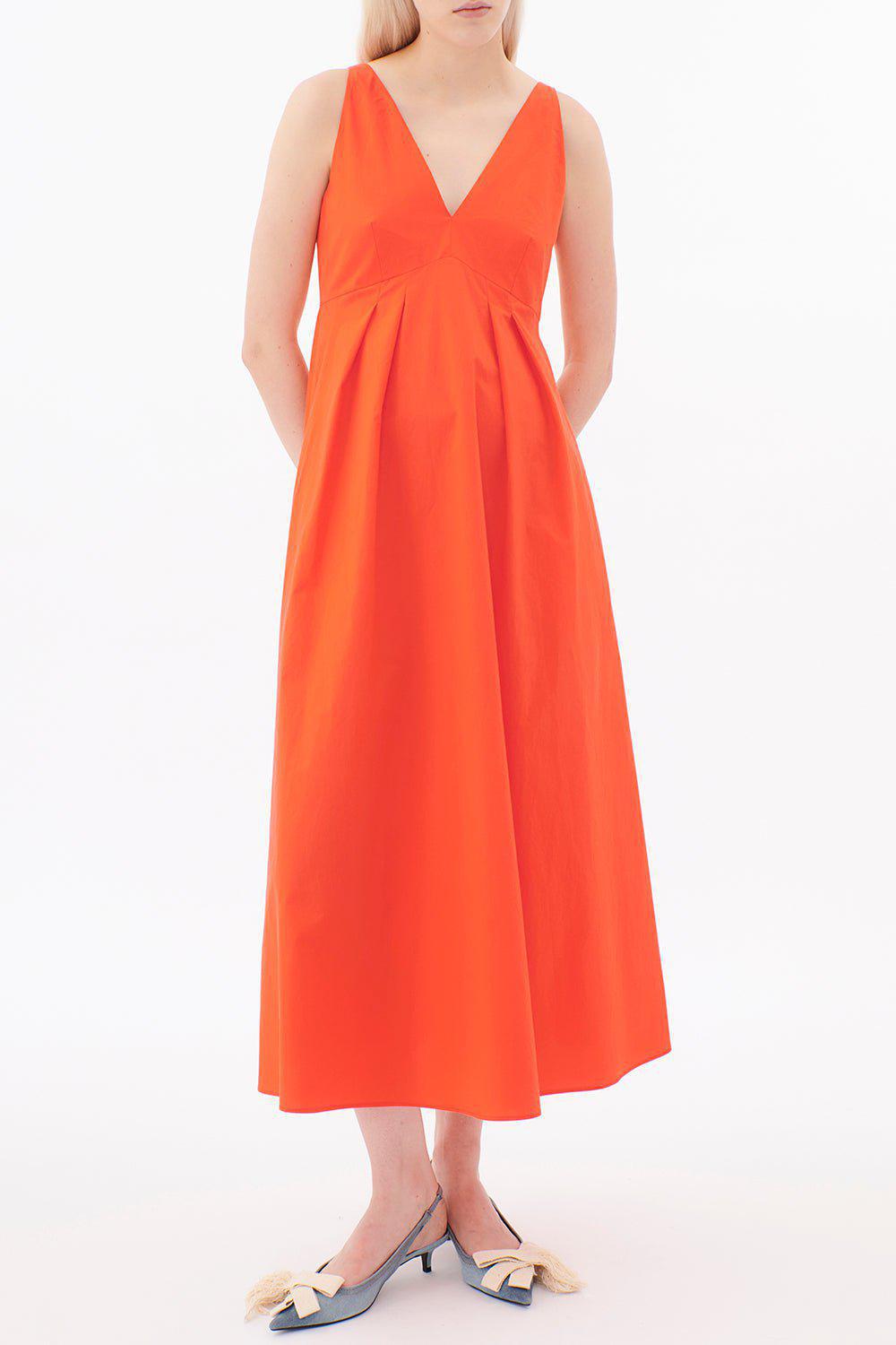 ODEEH-Sleeveless V-Neck Dress-
