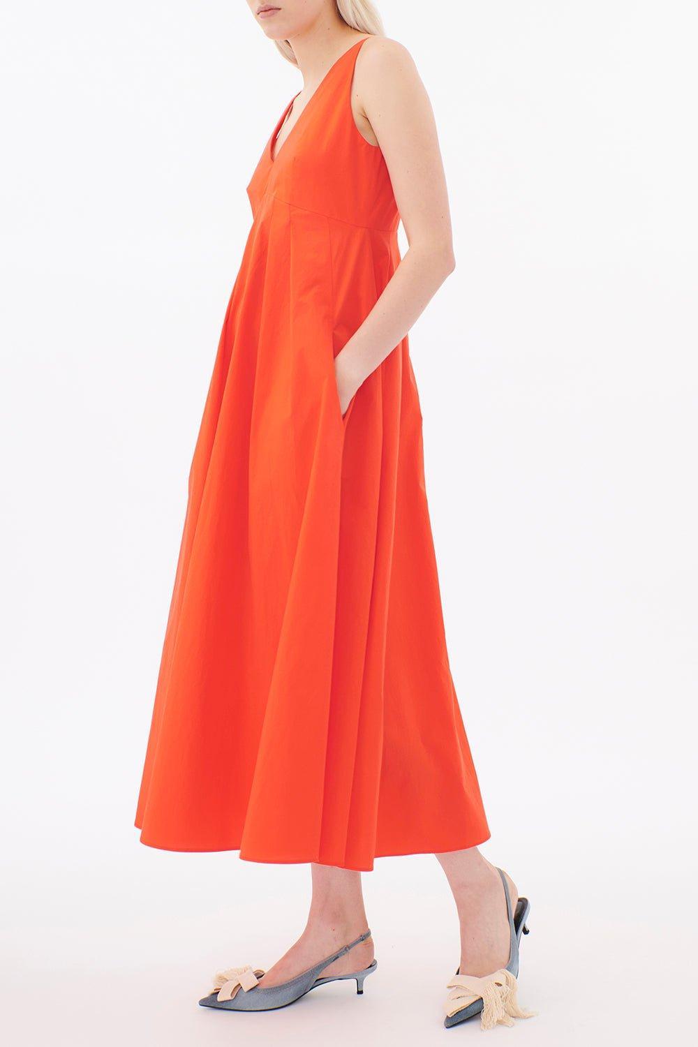 ODEEH-Sleeveless V-Neck Dress-