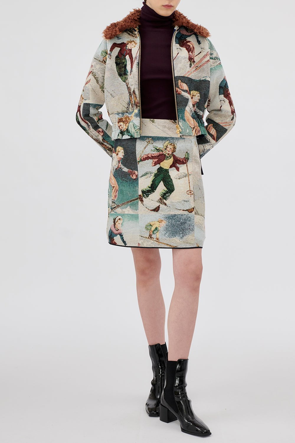 ODEEH-Faux Fur Collared Jacket-