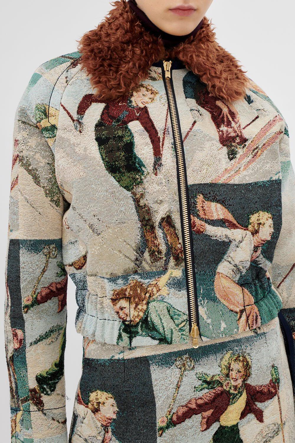 ODEEH-Faux Fur Collared Jacket-