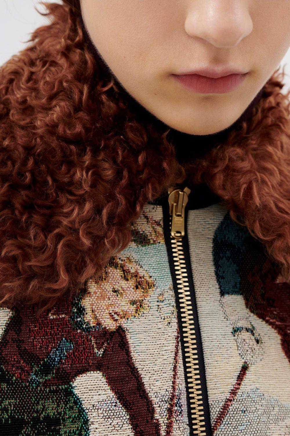 ODEEH-Faux Fur Collared Jacket-