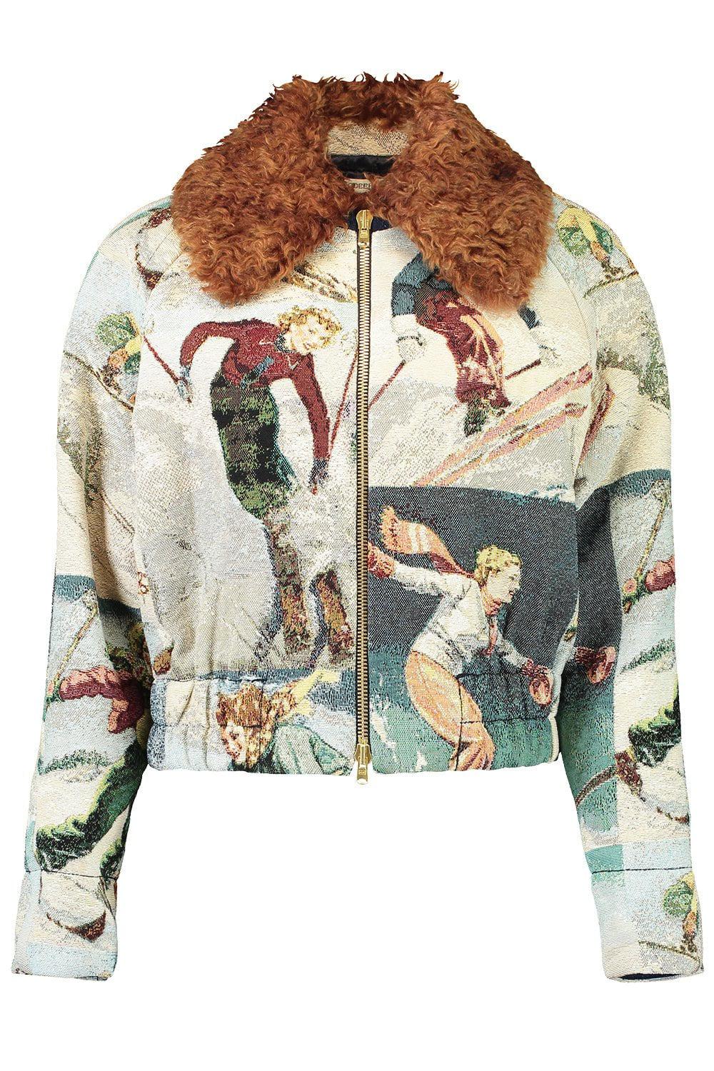 ODEEH-Faux Fur Collared Jacket-