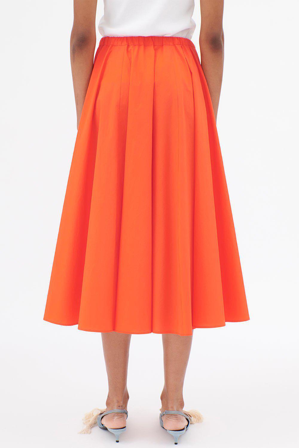 ODEEH-Tie Waist Midi Skirt-