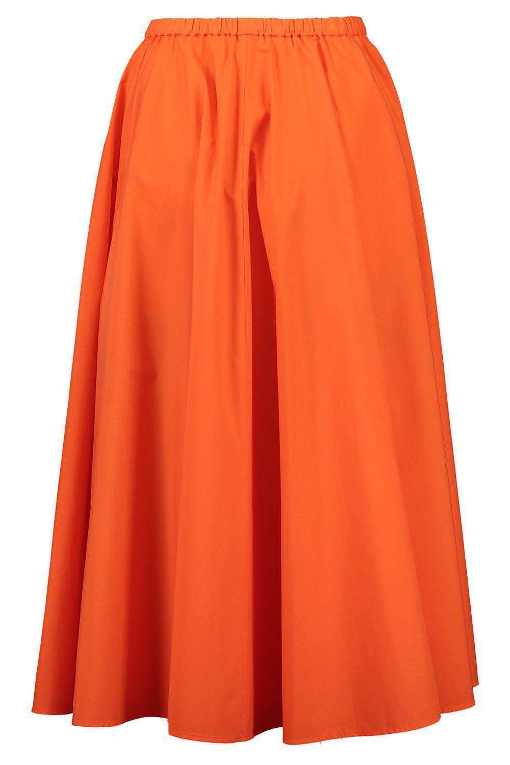 ODEEH-Tie Waist Midi Skirt-