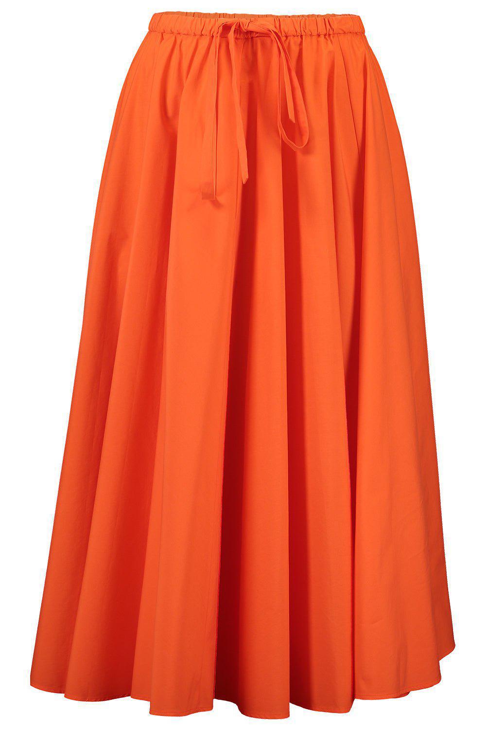 ODEEH-Tie Waist Midi Skirt-