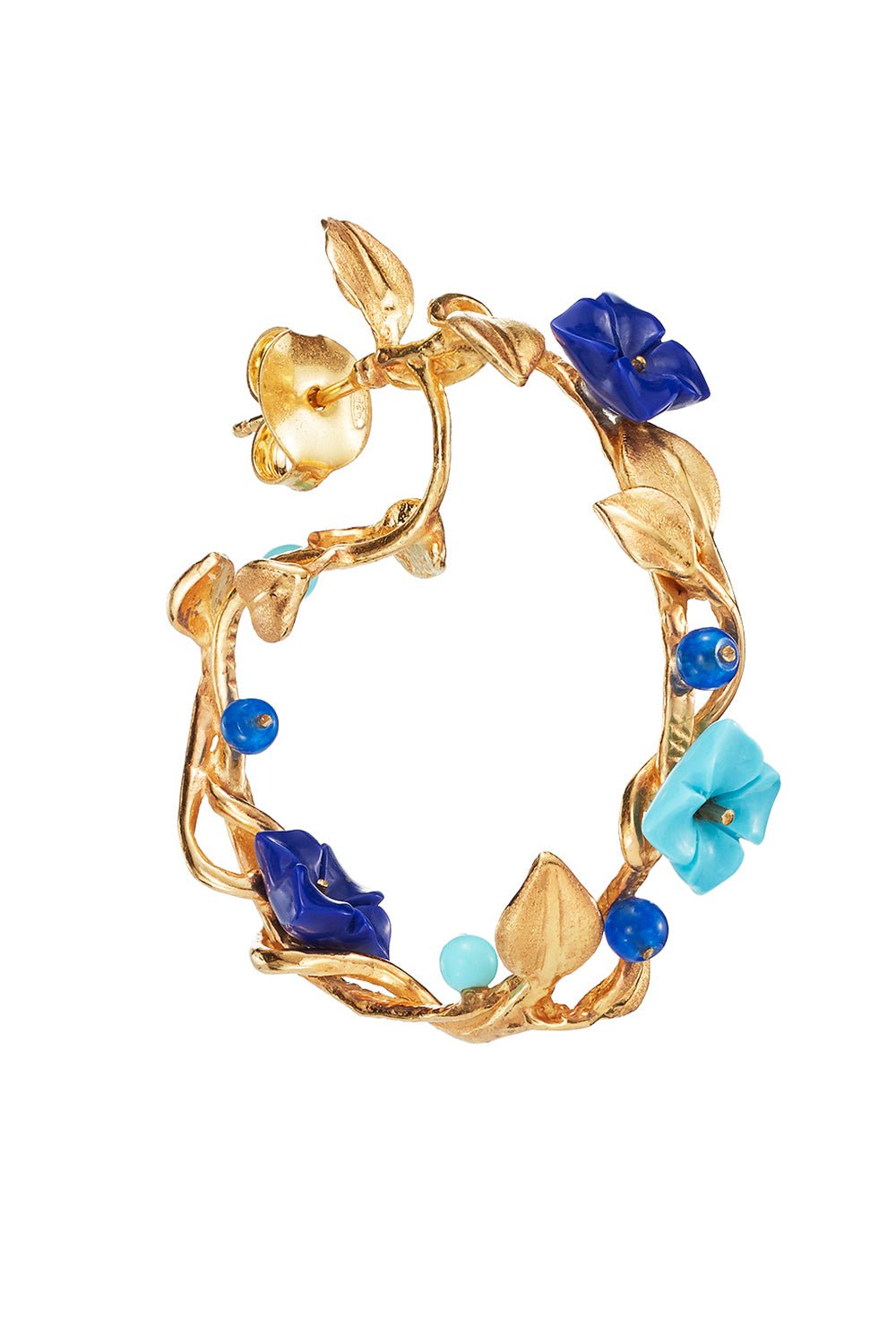 OF RARE ORIGIN-Mini flower Whirl Earrings-BLUE