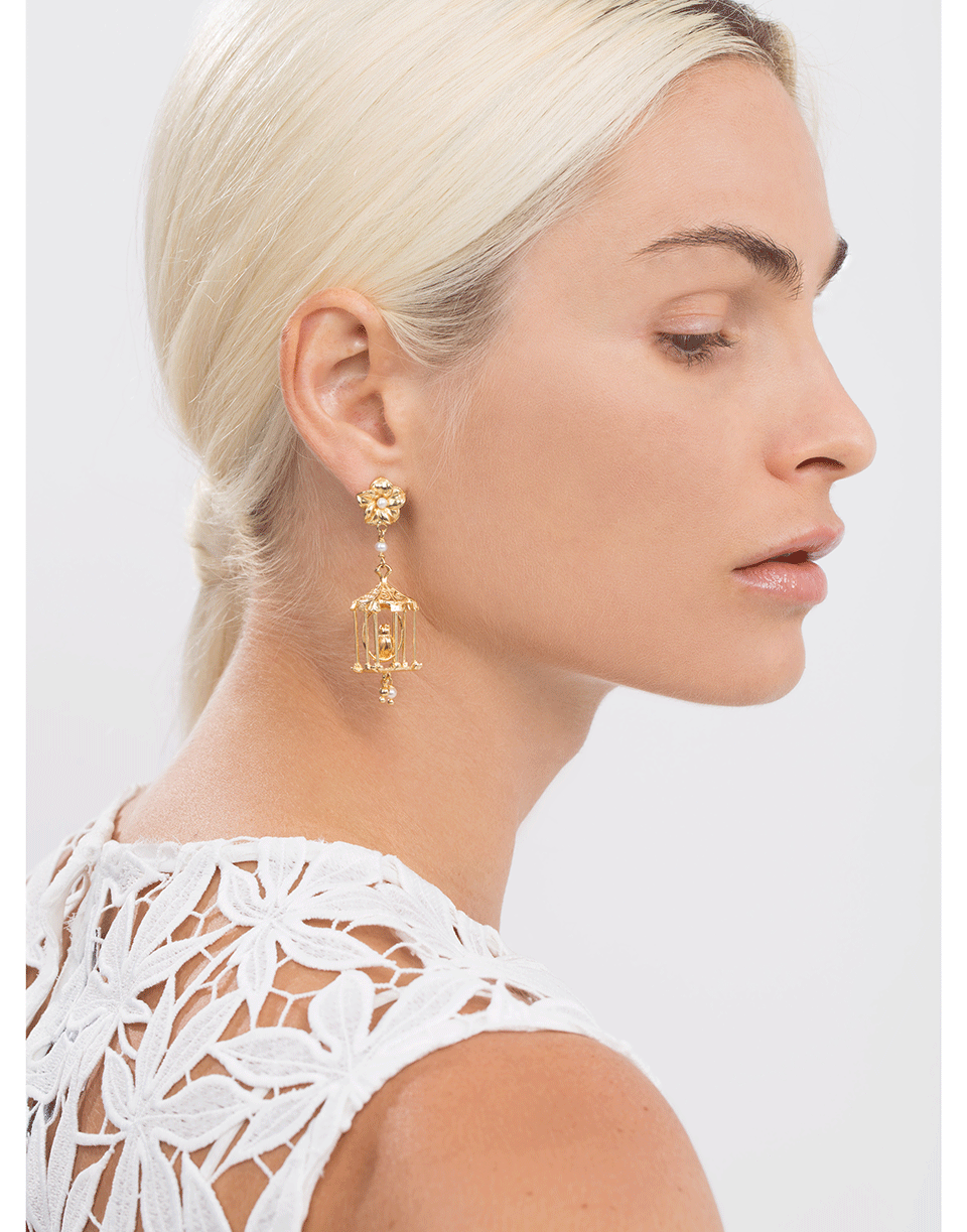 OF RARE ORIGIN-Bird Cage Earrings-GOLD