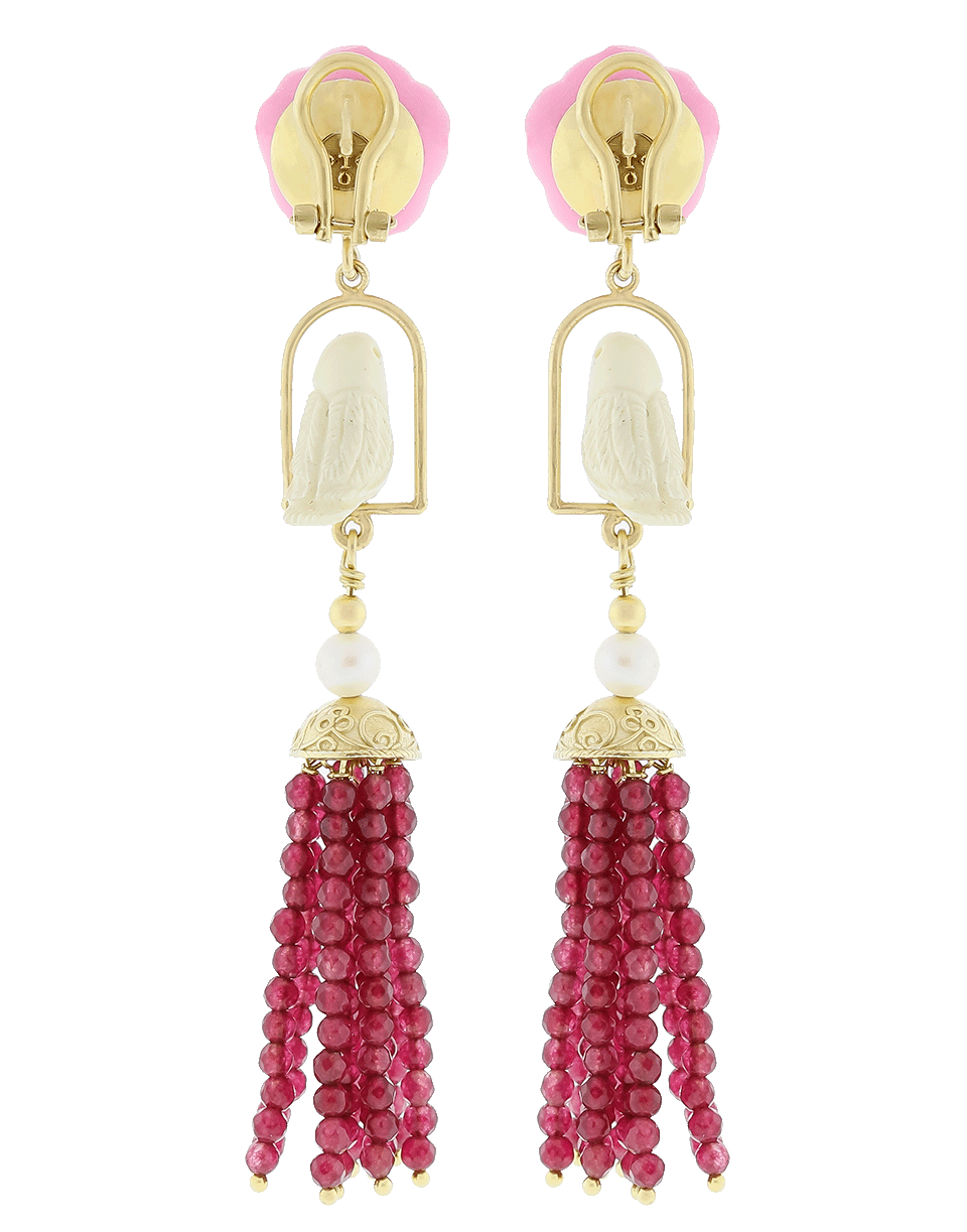 OF RARE ORIGIN-Bird Cage Earrings-PINK/WHT