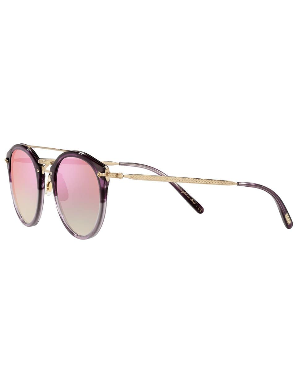 OLIVER PEOPLES-Remick 50 Mirrored Sunglasses-GLD/PINK