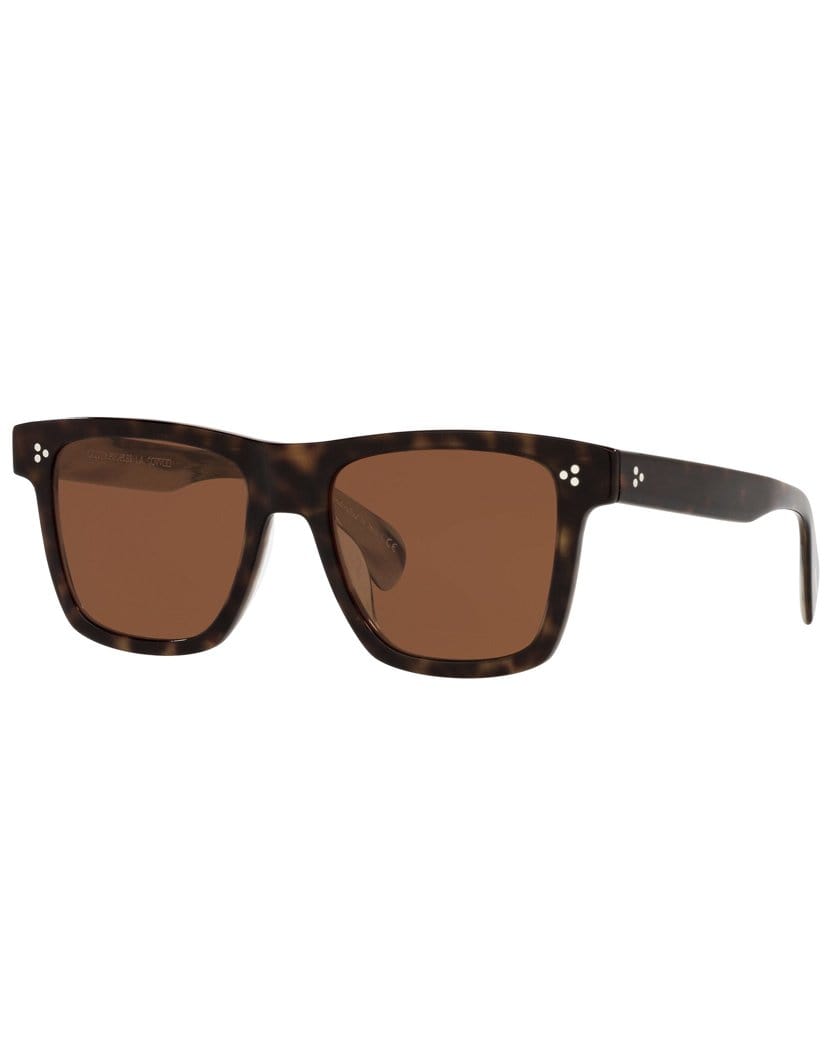 OLIVER PEOPLES-Horn Brown Casian Sunglasses-BROWN