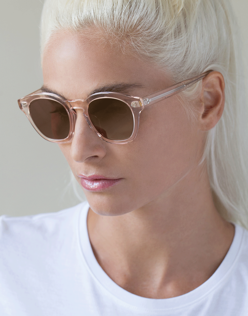 OLIVER PEOPLES-Bourdeau L.A Sunglasses - Pink and Gold-BURGUNDY/GOLD