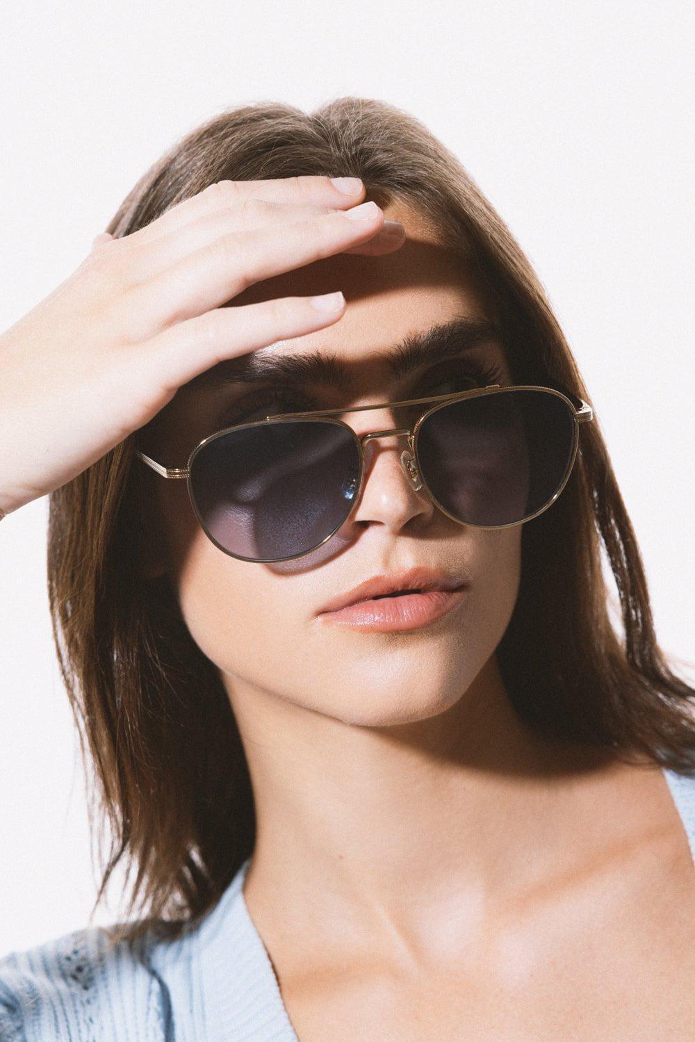 OLIVER PEOPLES-Rivetti Sunglasses - Gold Marine Gradient-GLD/MARN