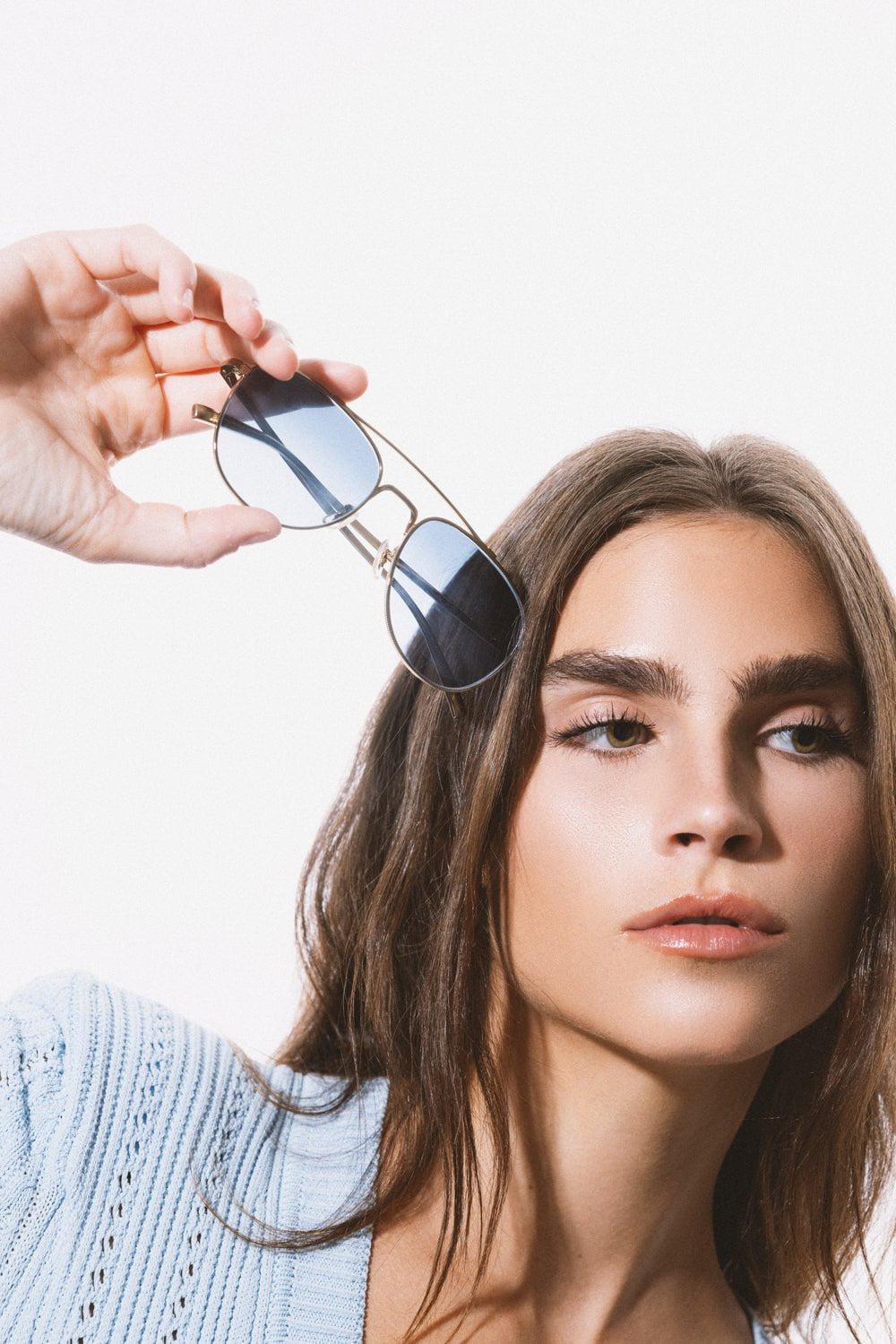 OLIVER PEOPLES-Rivetti Sunglasses - Gold Marine Gradient-GLD/MARN