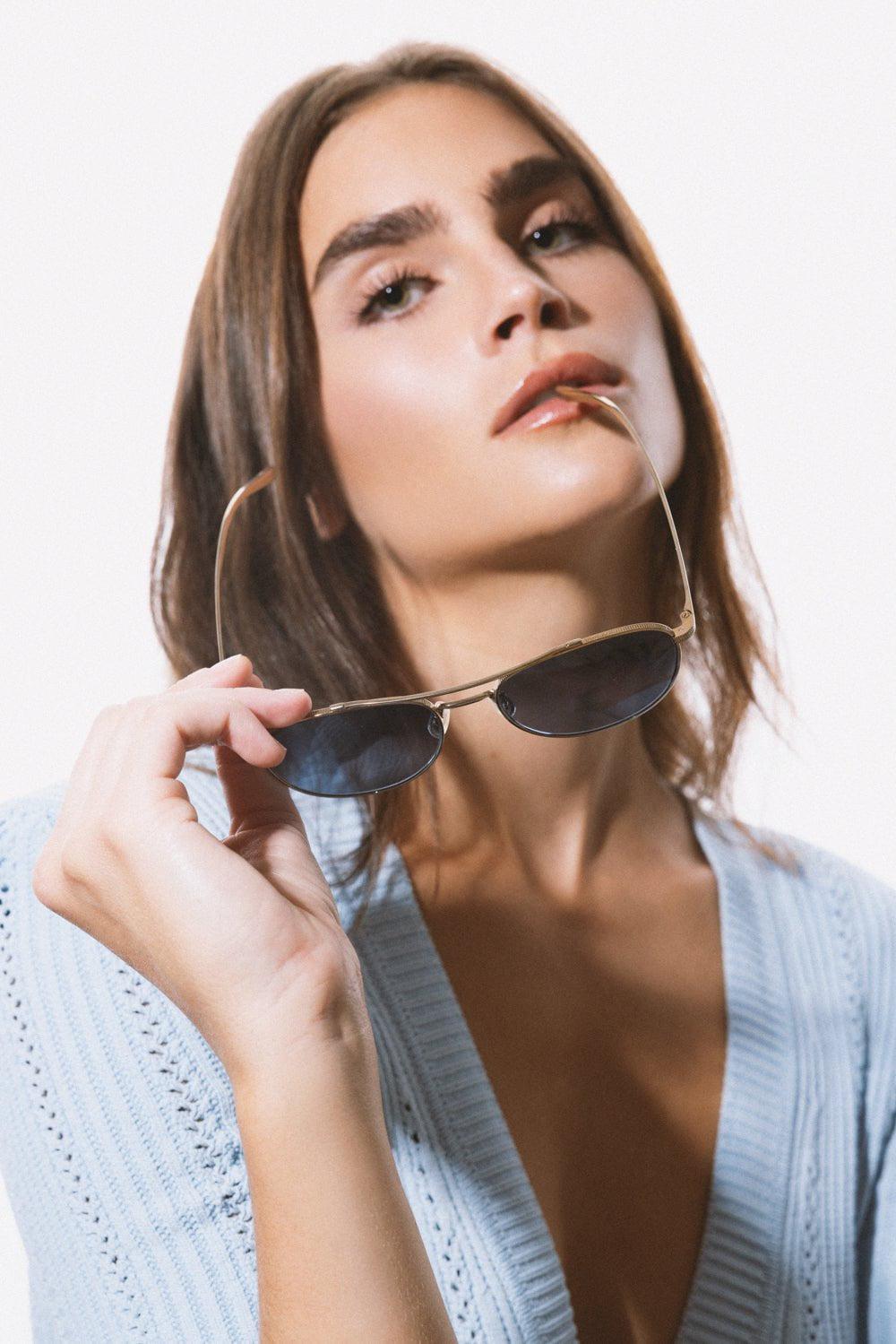 OLIVER PEOPLES-Rivetti Sunglasses - Gold Marine Gradient-GLD/MARN