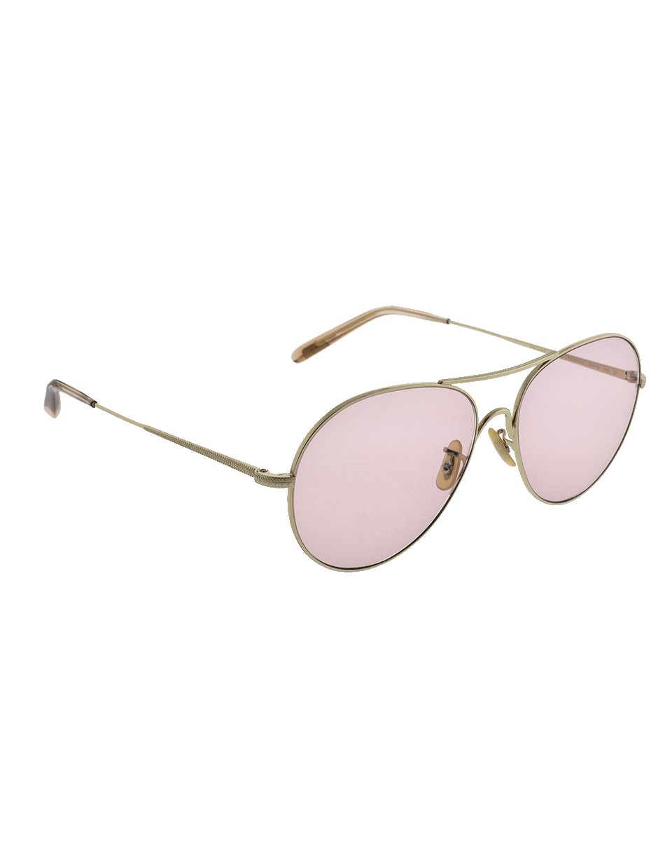 OLIVER PEOPLES-Rockmore Metal Sunglasses-GLD/PNK