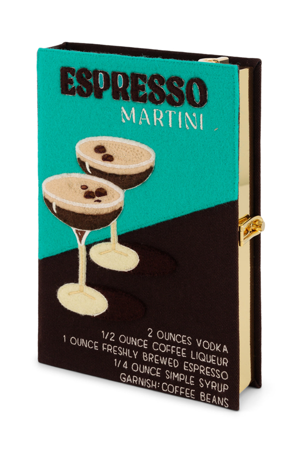 Espresso Martini Strapped Book Clutch Bag