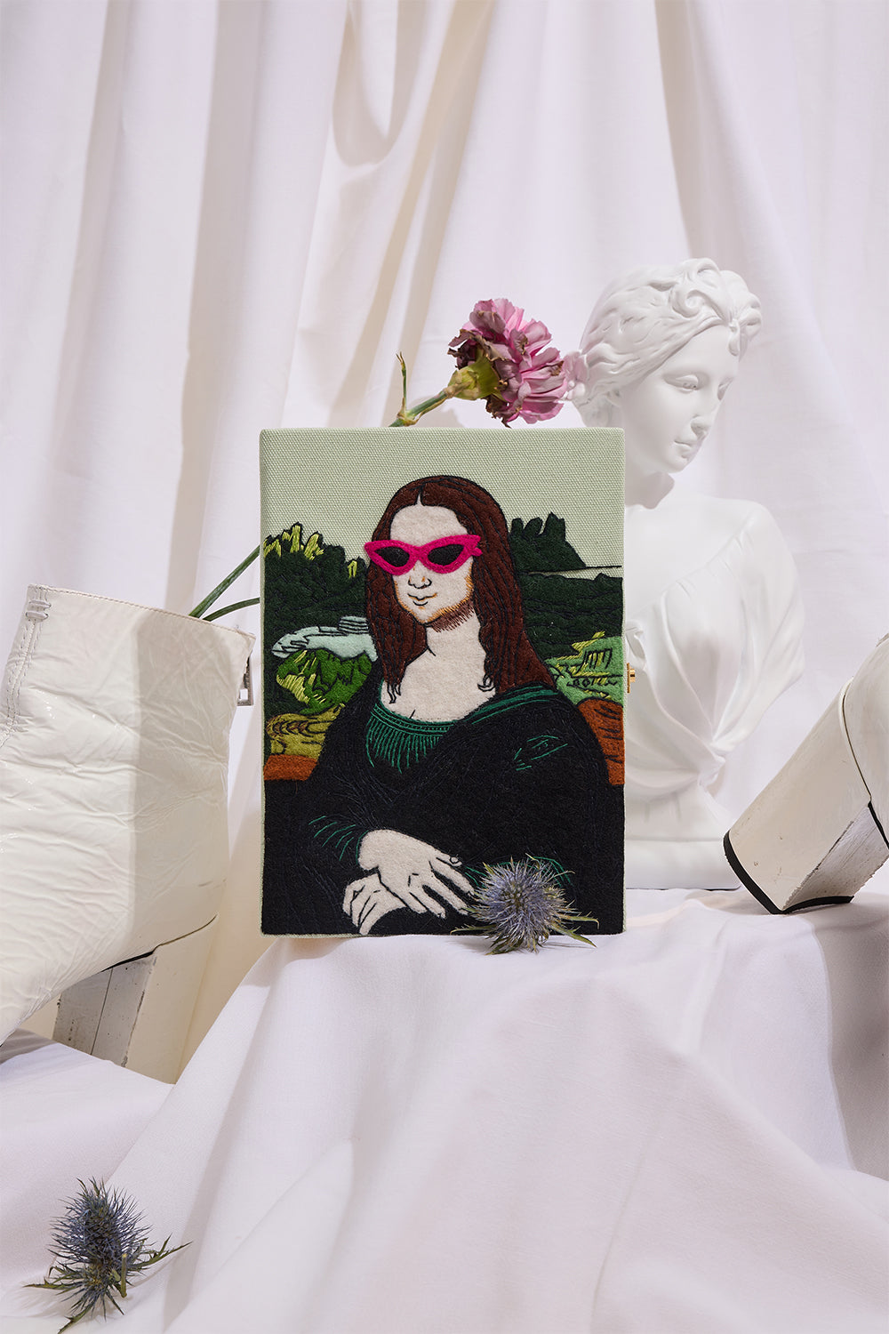 Mona Lisa Crossbody Book Clutch Bag-GREEN-HANDBAGCLUTCHES-OLYMPIA LE TAN