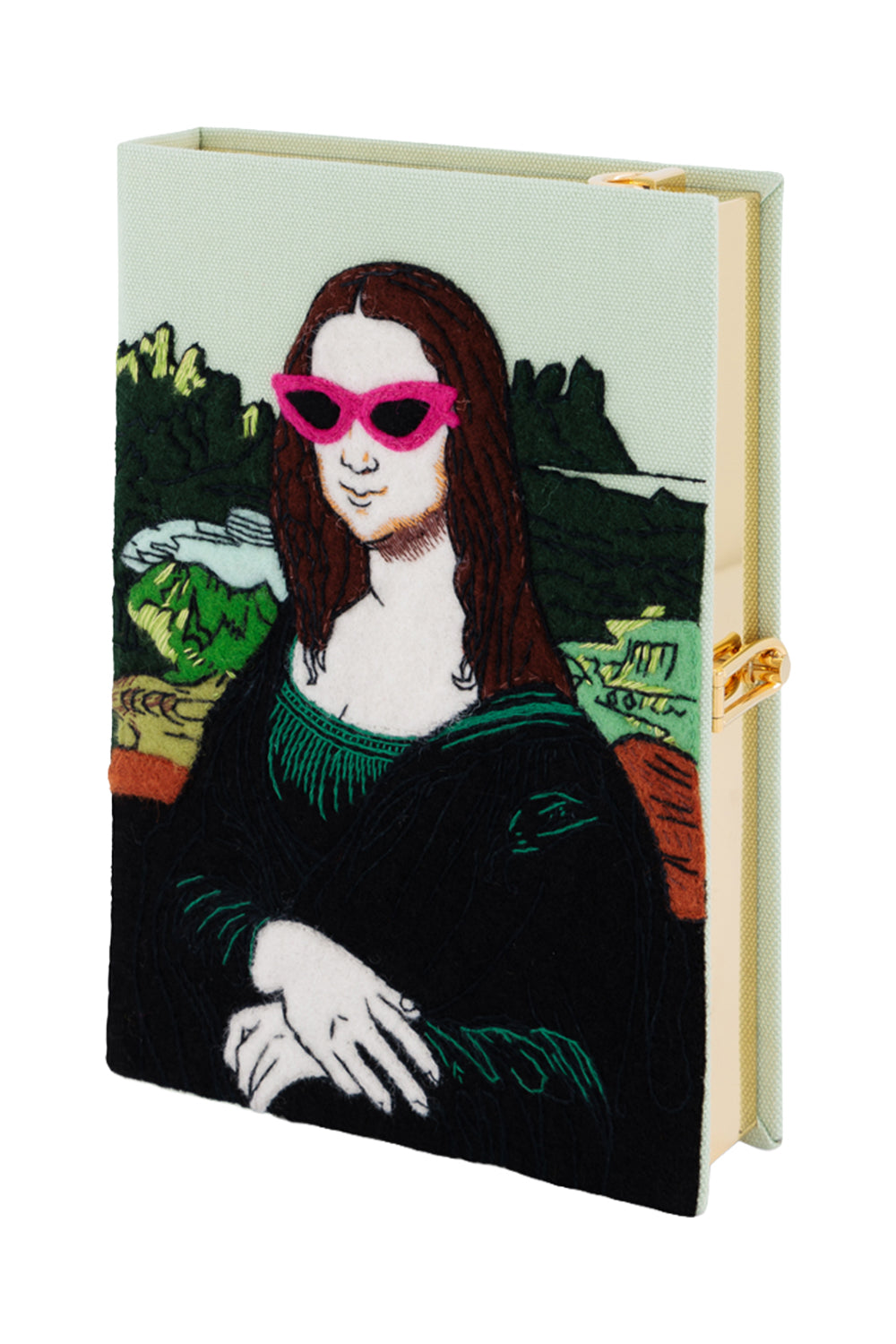  Mona Lisa Crossbody Book Clutch Bag-GREEN-HANDBAGCLUTCHES-OLYMPIA LE TAN 