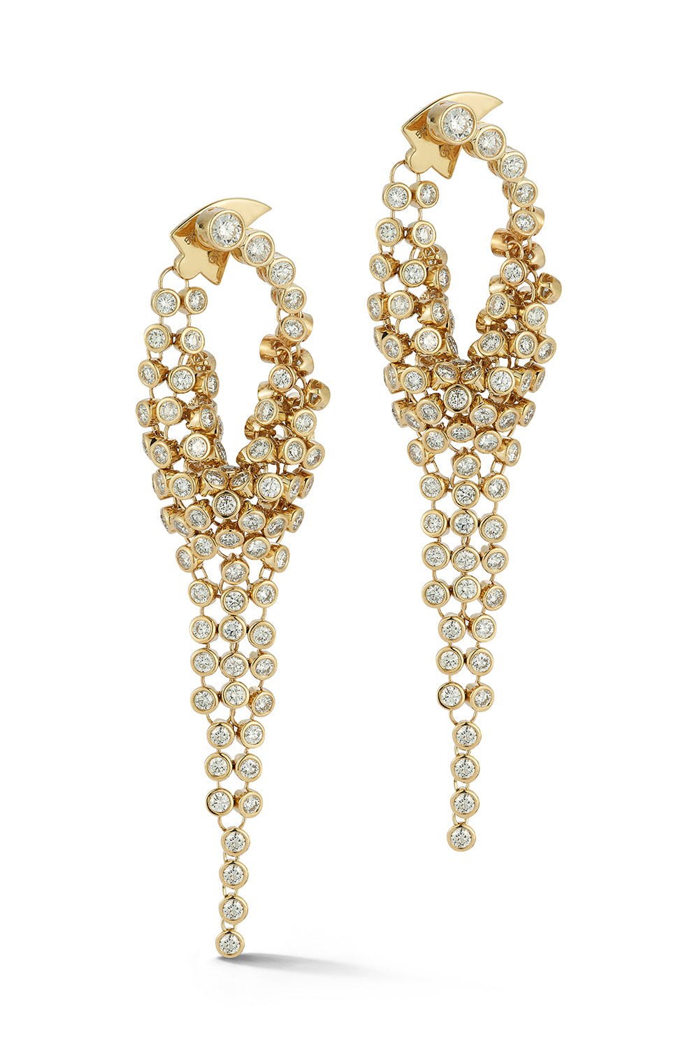 ONDYN-Grand Diamond Bias Earrings-YELLOW GOLD