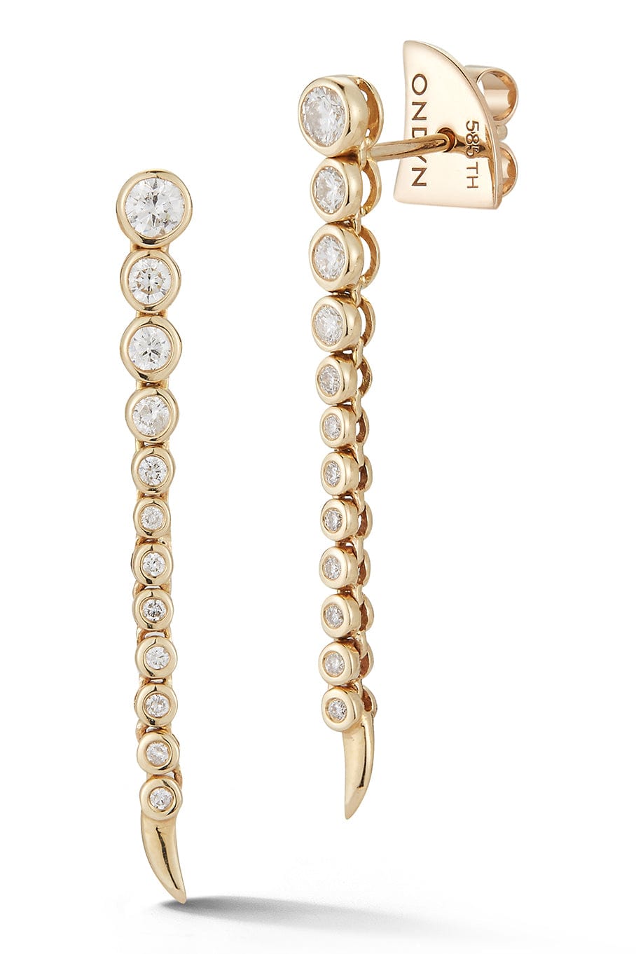 ONDYN-Short Continuum Earrings-YELLOW GOLD
