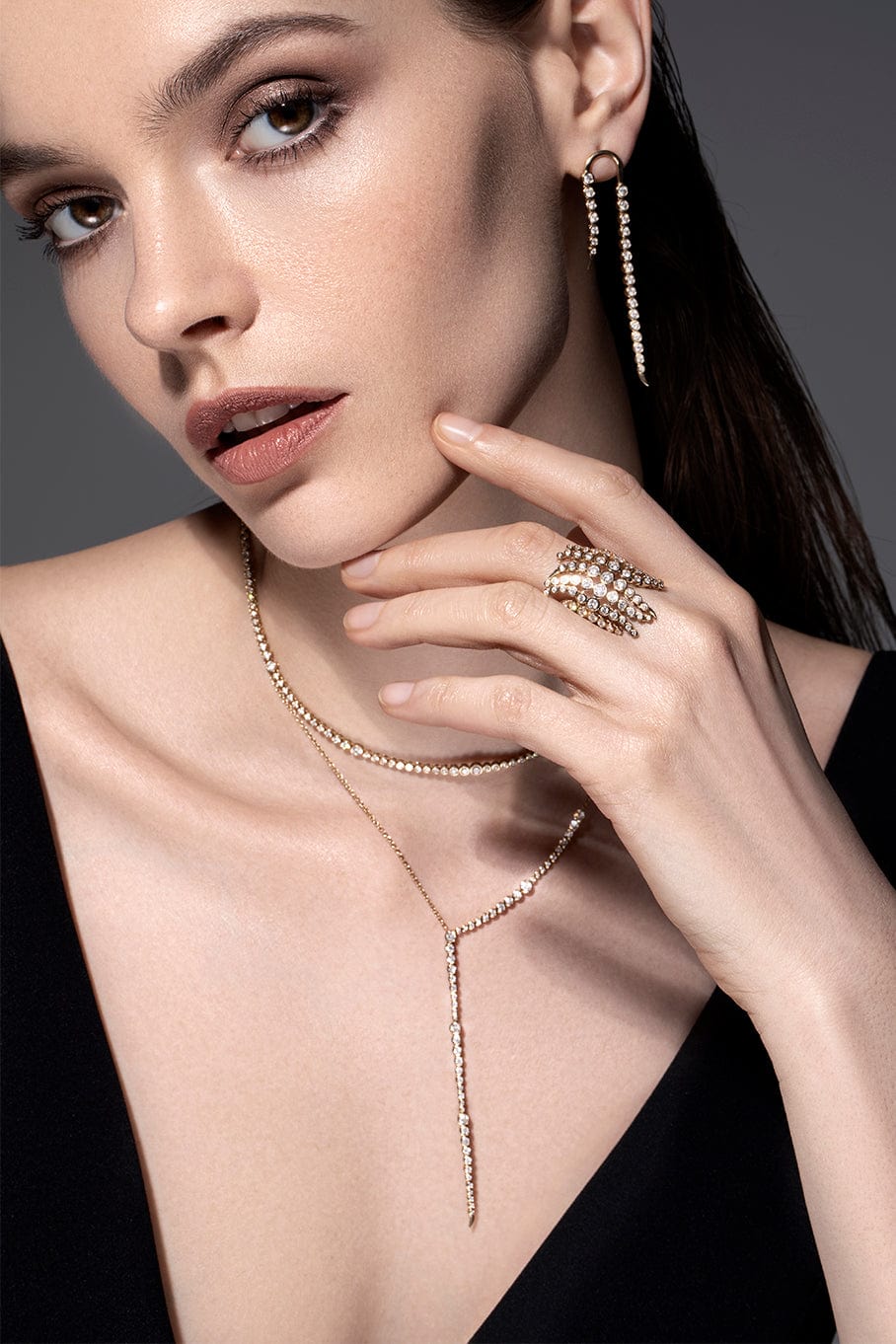 ONDYN-Rainsun Tennis Necklace-YELLOW GOLD